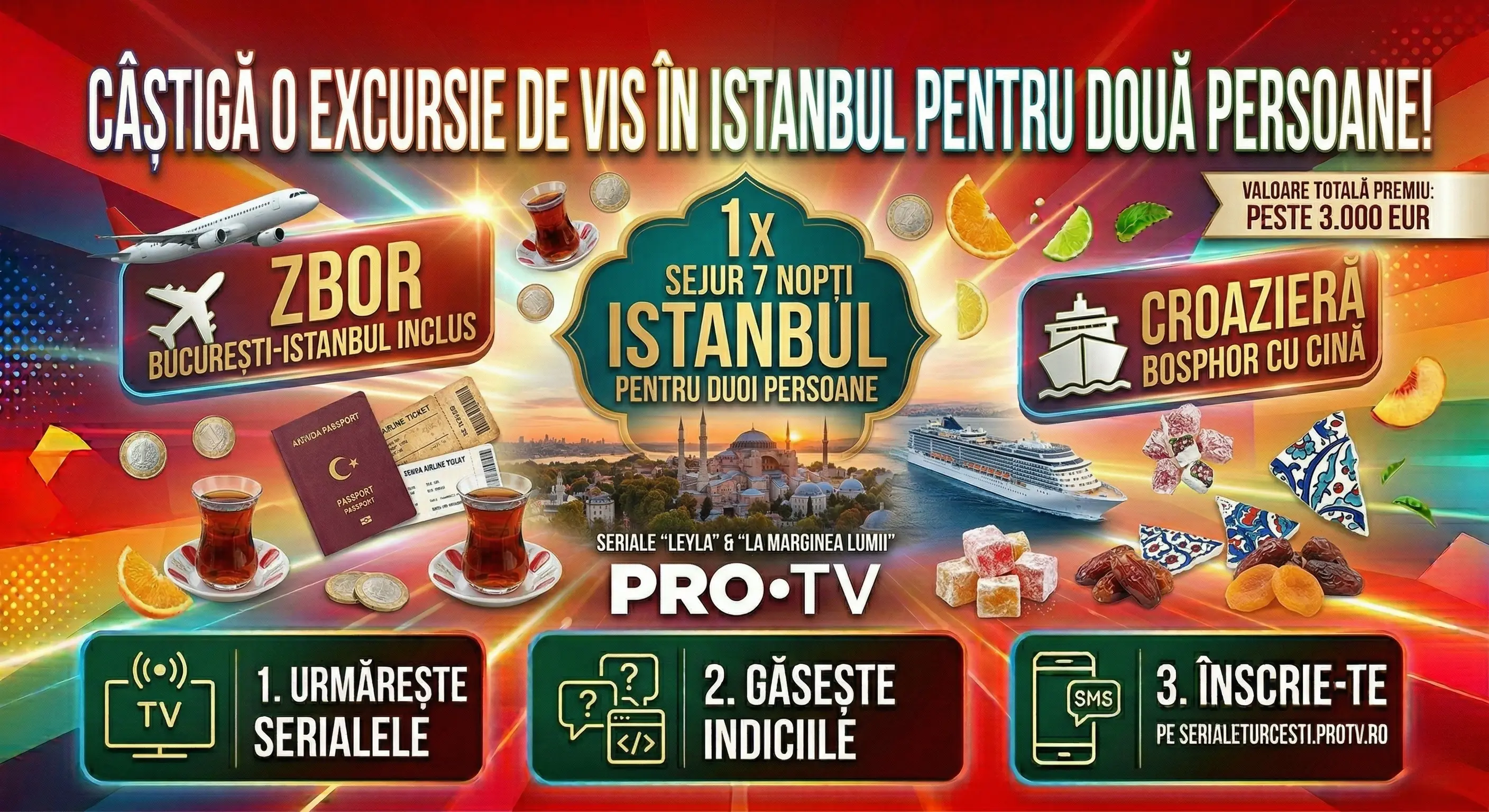 Zboară la Istanbul cu PRO TV și serialele tale preferate! ✨ - Concurs Gratuit | Concursier