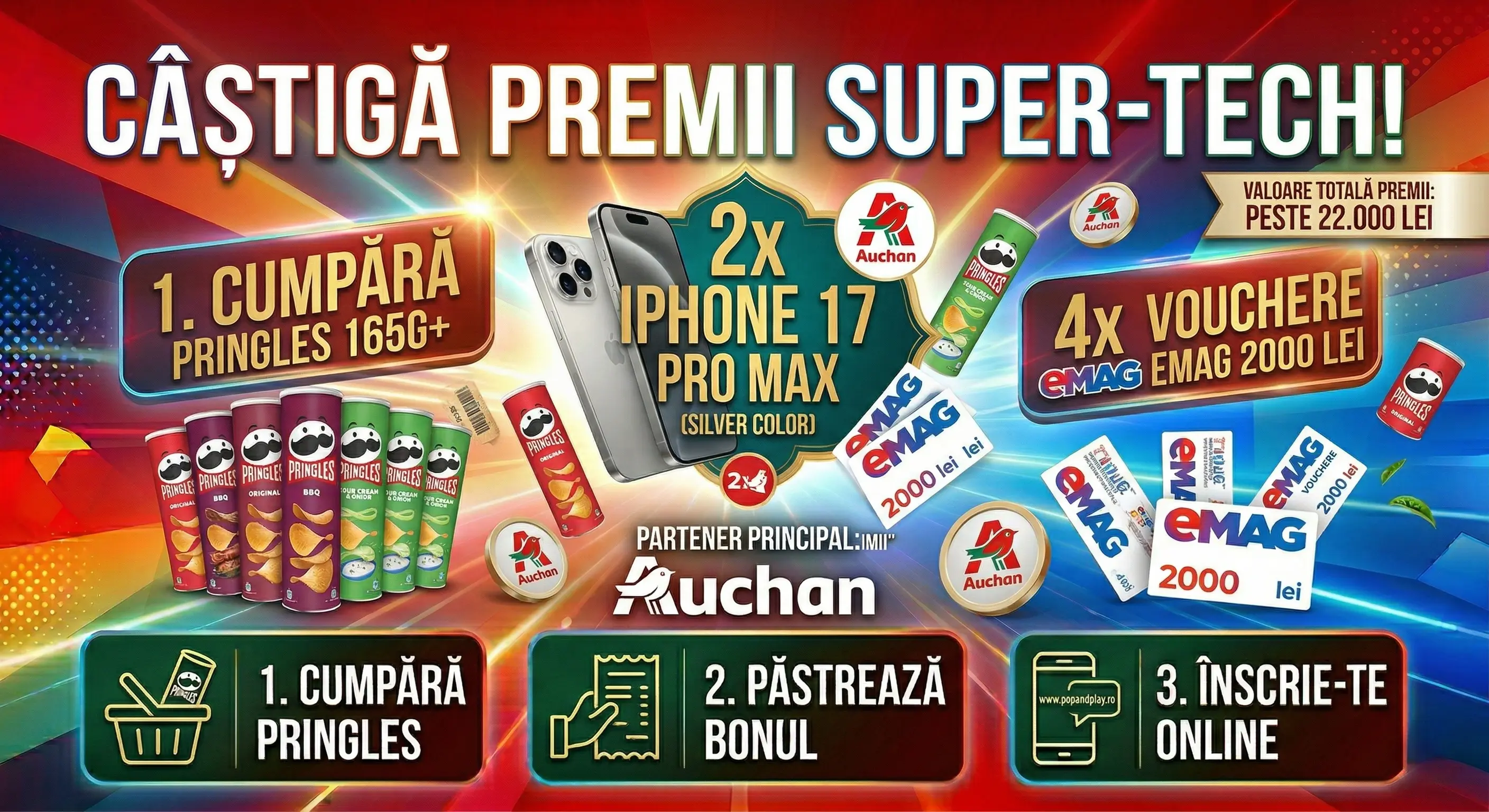 Concurs ANULAT: Concurs – Pringles minim 165g de la Auchan – Câ... | Concursier