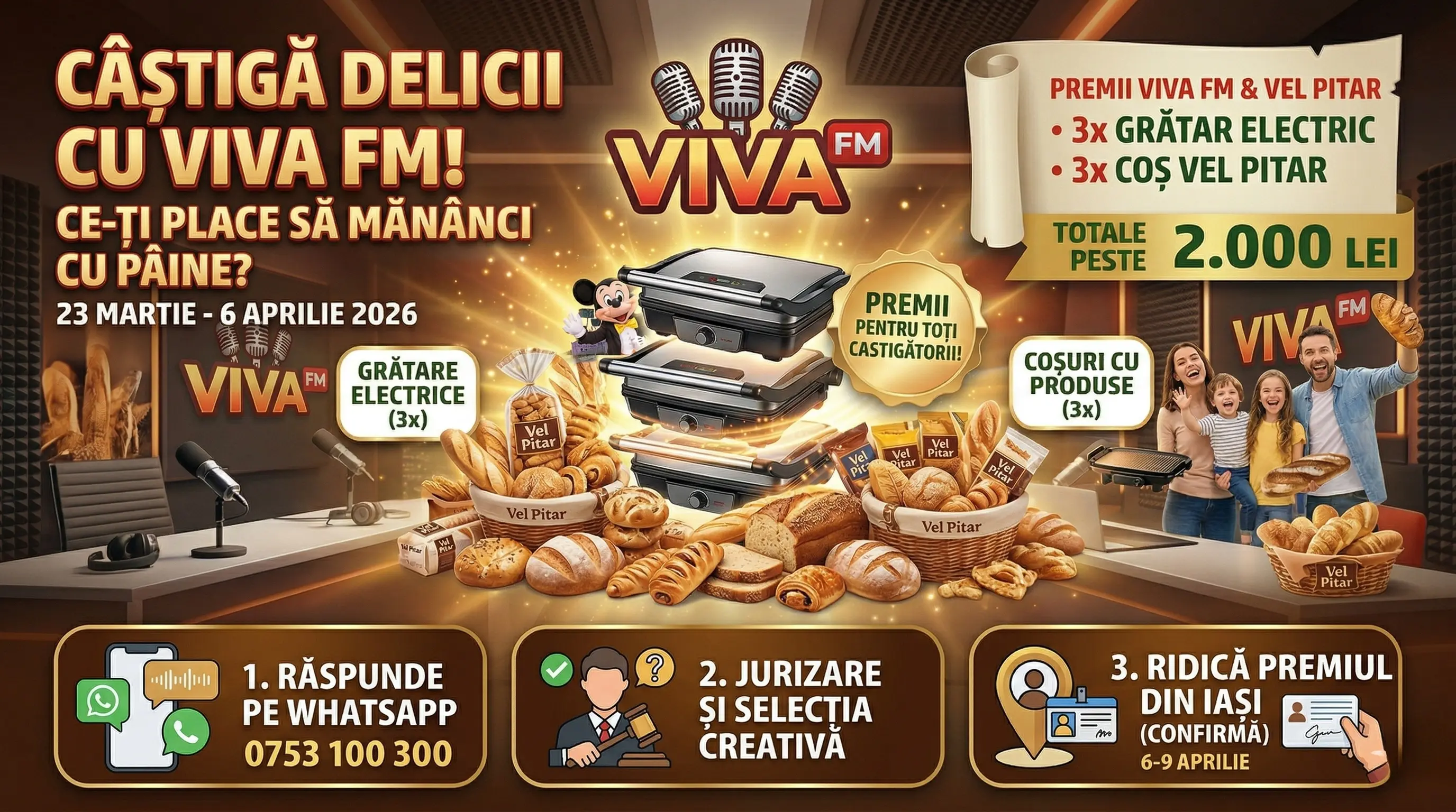 🍞 Câștigă un grătar electric cu VIVA FM și Vel Pitar! ✨ - Concurs Gratuit | Concursier