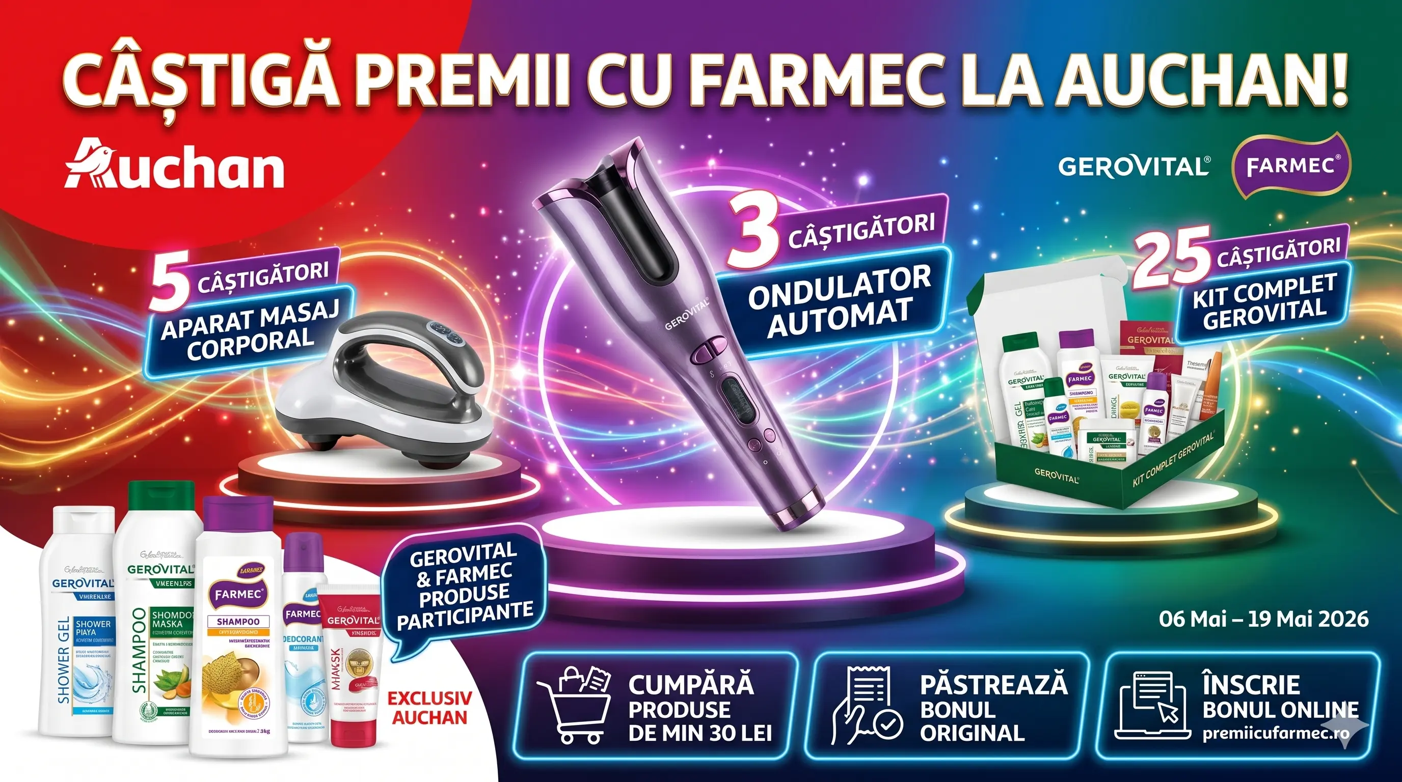Concurs Concurs Gerovital Auchan: Cumpără și Câștigă Ondulator (până pe 19 Mai) - câștigă...