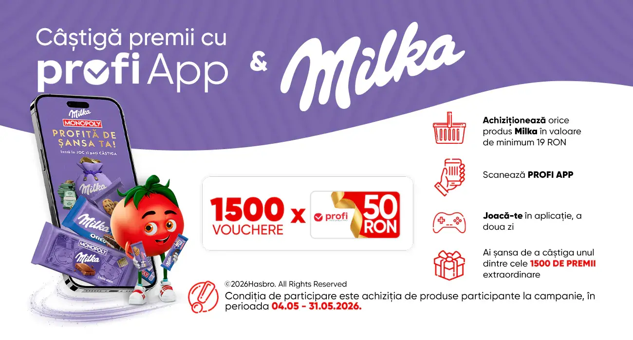 Concurs Concurs Milka Profi: Câștigă Vouchere 50 RON (până pe 31 Mai) - câștigă Voucher de...