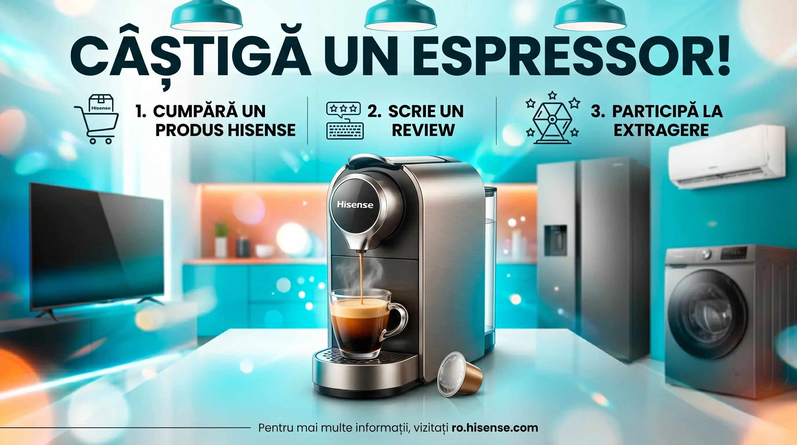 Concurs Concurs Hisense: Scrie review și Câștigă Espressor (până pe 21 Iun) - câștigă...