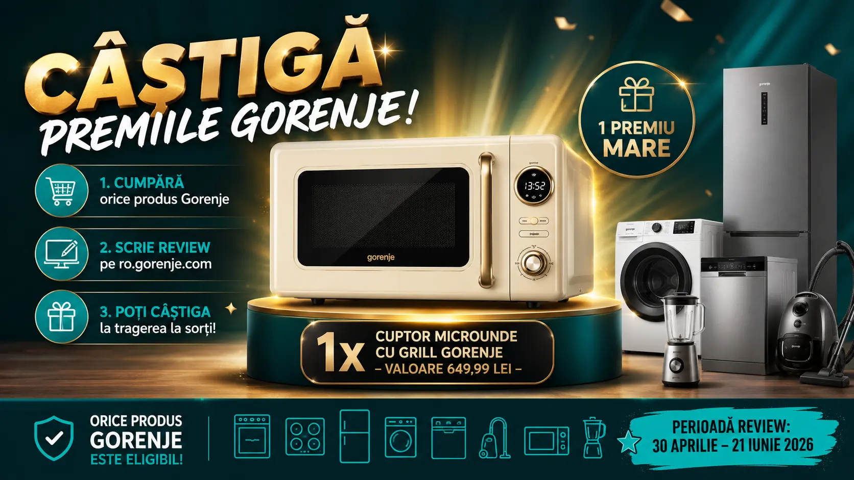 Concurs Concurs Gorenje: Scrie review și Câștigă Cuptor Microunde (până pe 21 Iun) -...