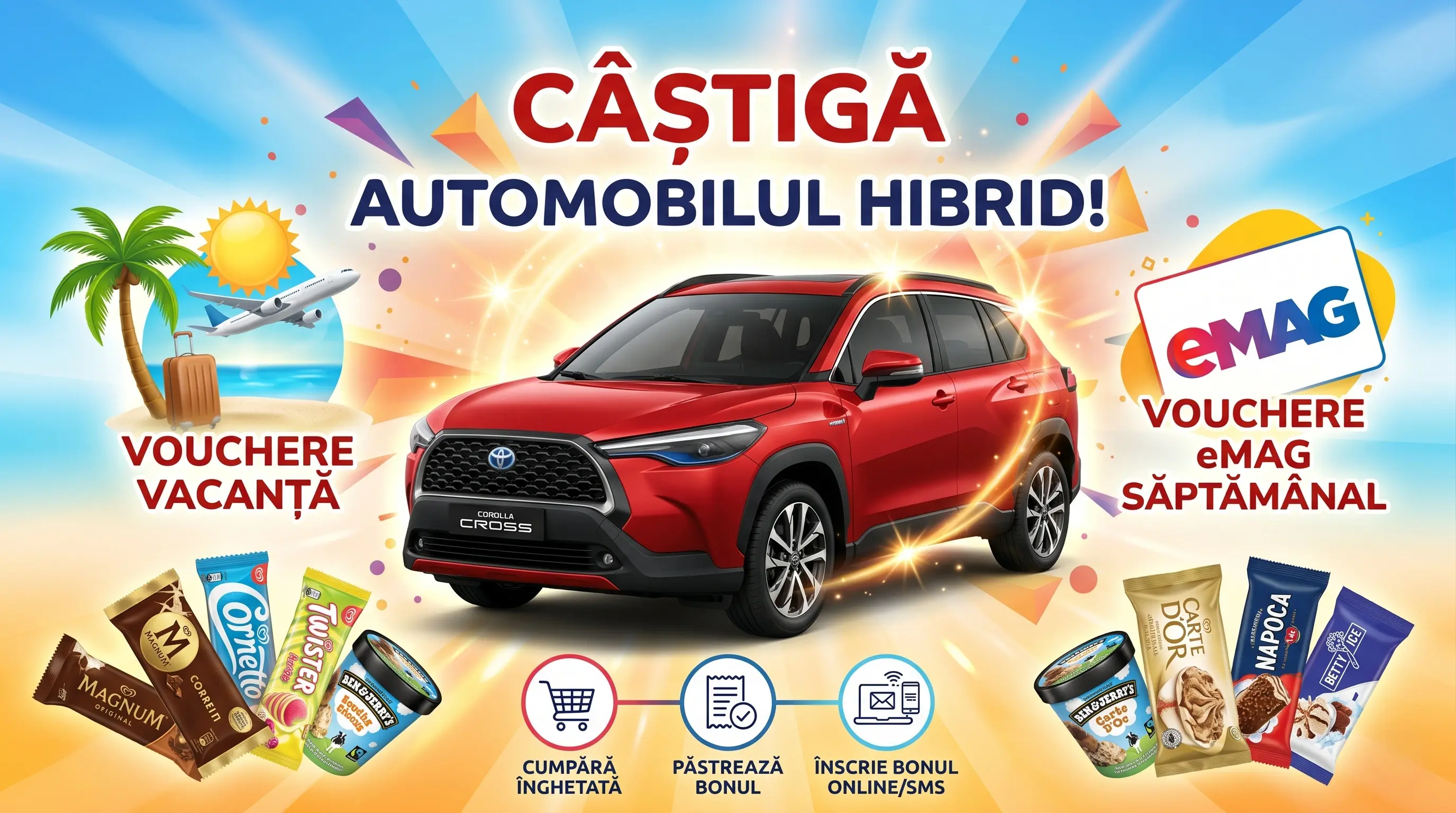 Concurs Algida Câștigă o Toyota Corolla Cross Hibrid (până pe 15 Sep) - Concursier