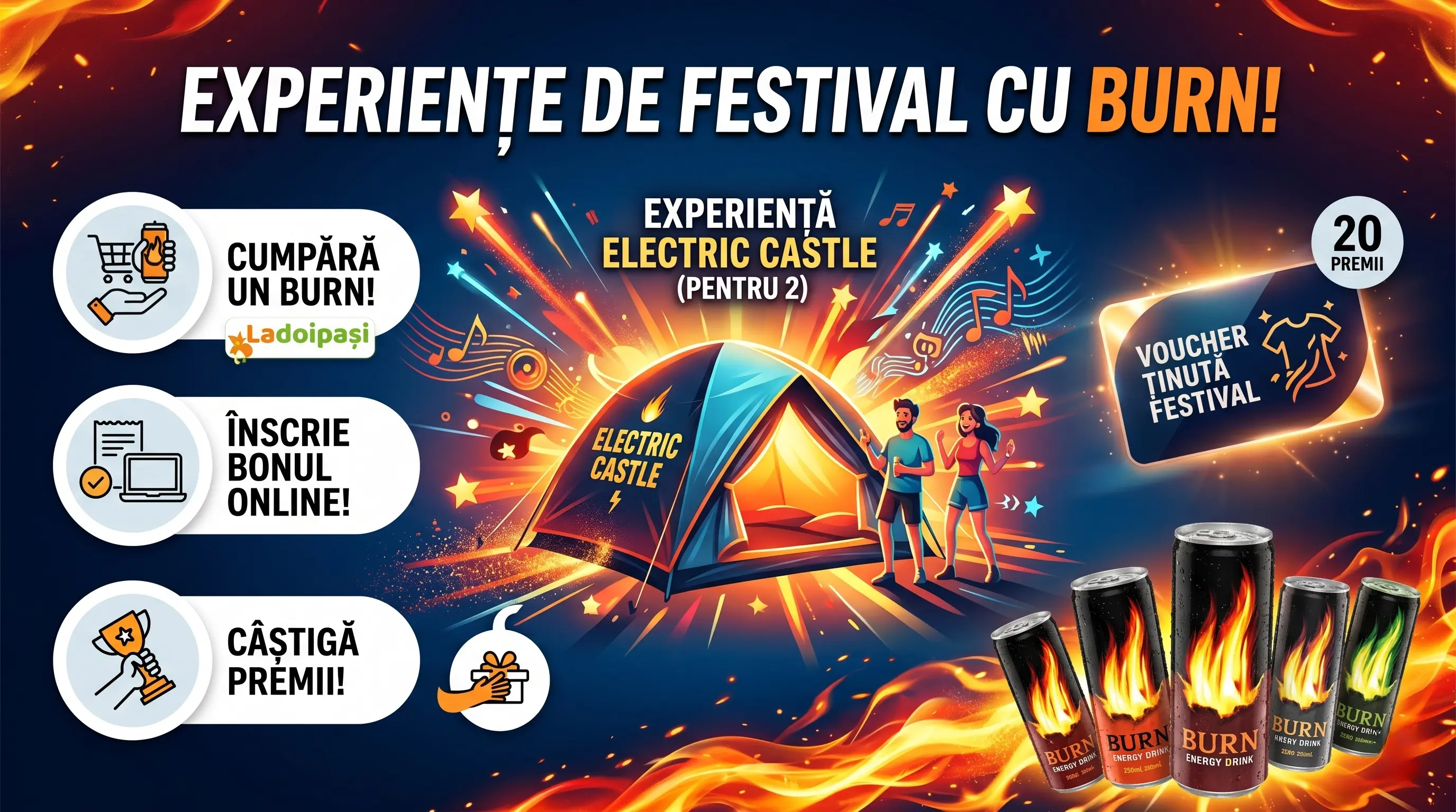 Concurs Concurs Burn la La Doi Pași: Câștigă Electric Castle! (până pe 31 Mai) - câștigă...