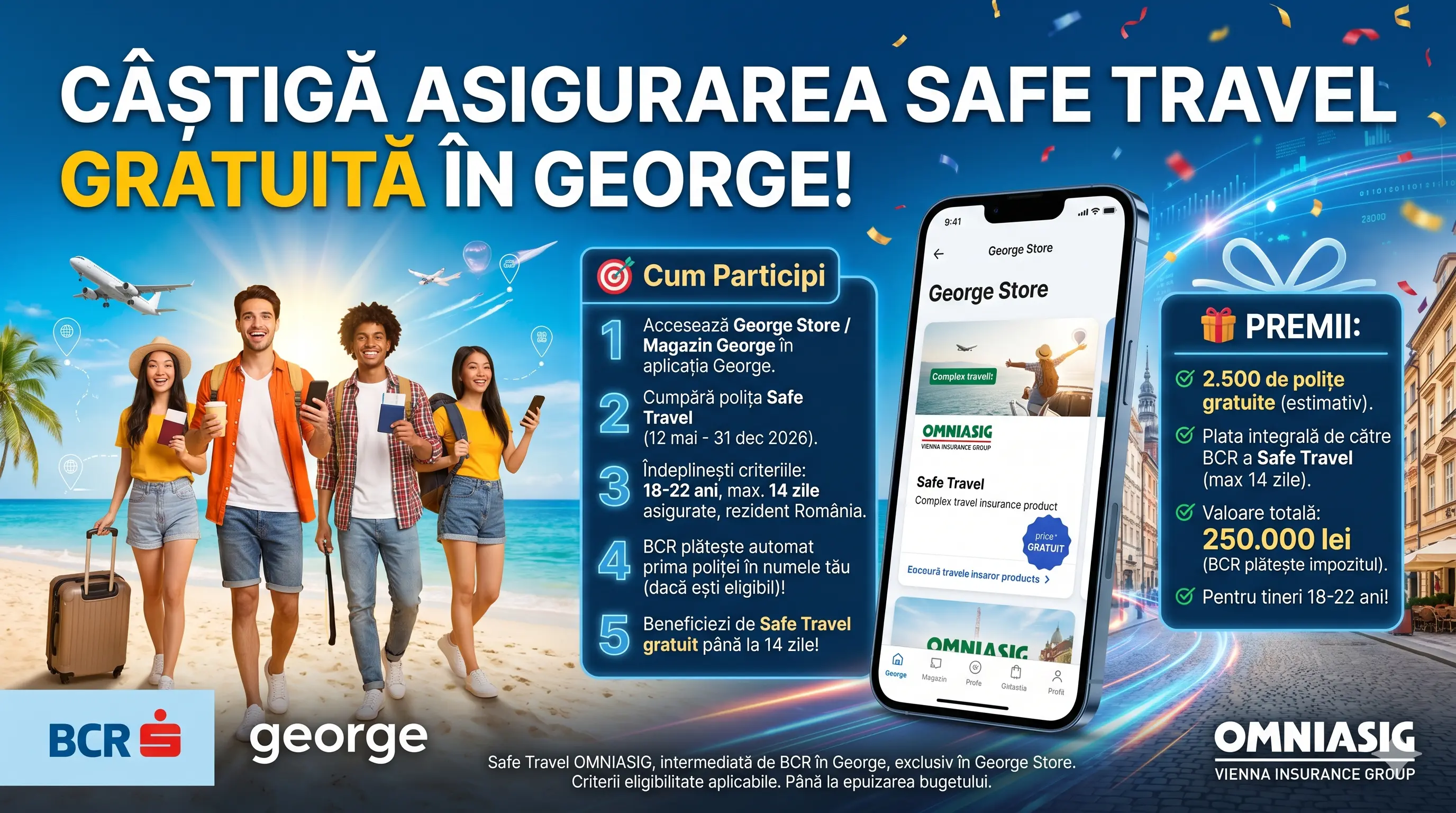 Ofertă BCR George: Asigurare călătorie GRATUITĂ (până pe 31 Dec) - Concursier
