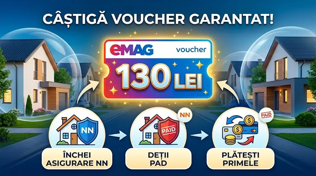 Concurs NN: Câștigă Voucher eMag 130 lei! Asigură-ți locuința (până pe 30 Iun) - Concursier