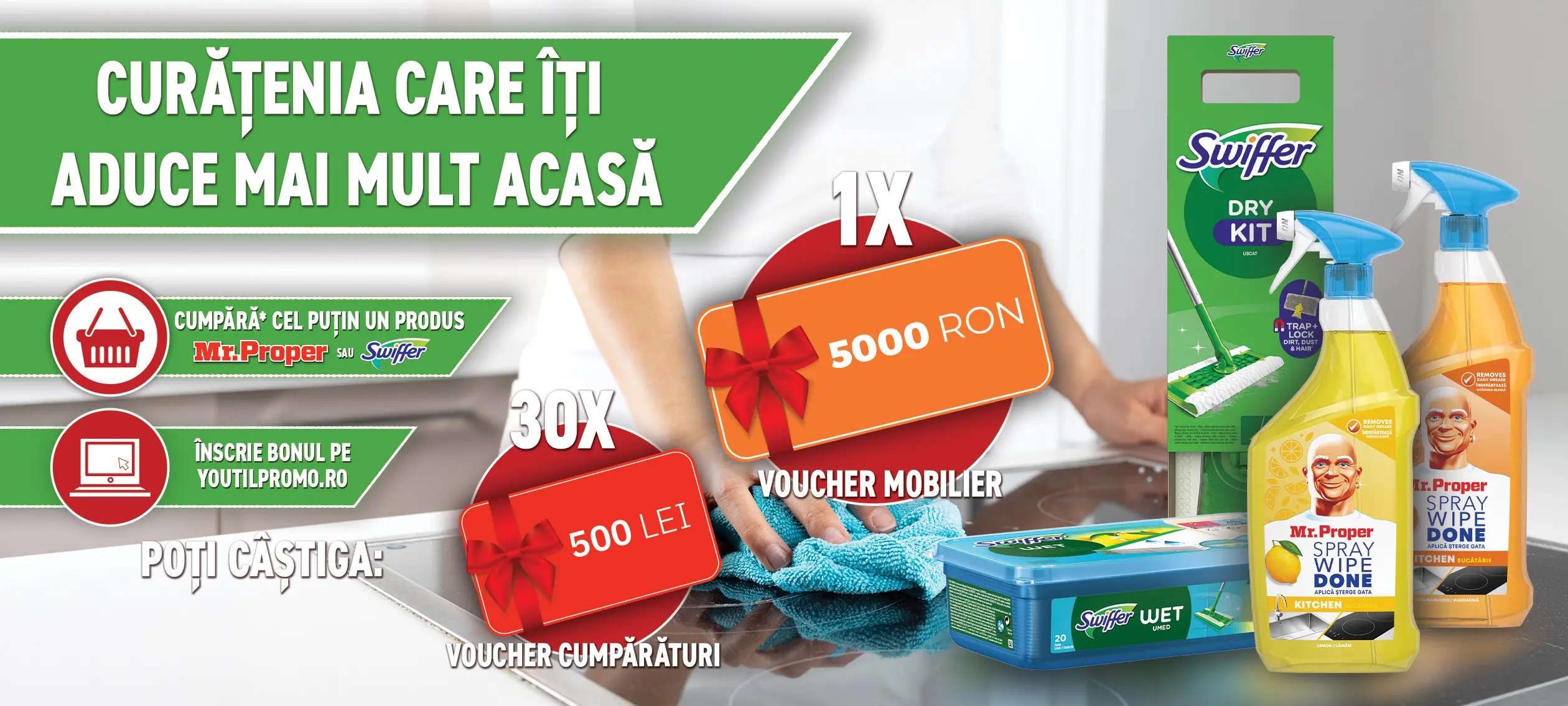 Concurs Mr. Proper Mega Image: Câștigă Vouchere (până pe 30 Iun) - Concursier