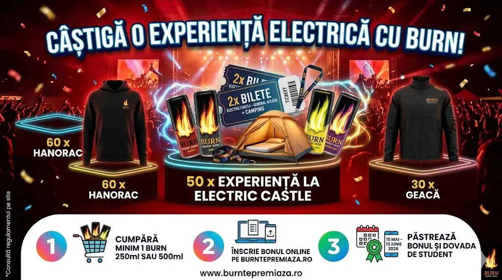 Concurs Burn ! Câștigă 50 Experiențe Electric Castle (până pe 15 Iun) - Concursier