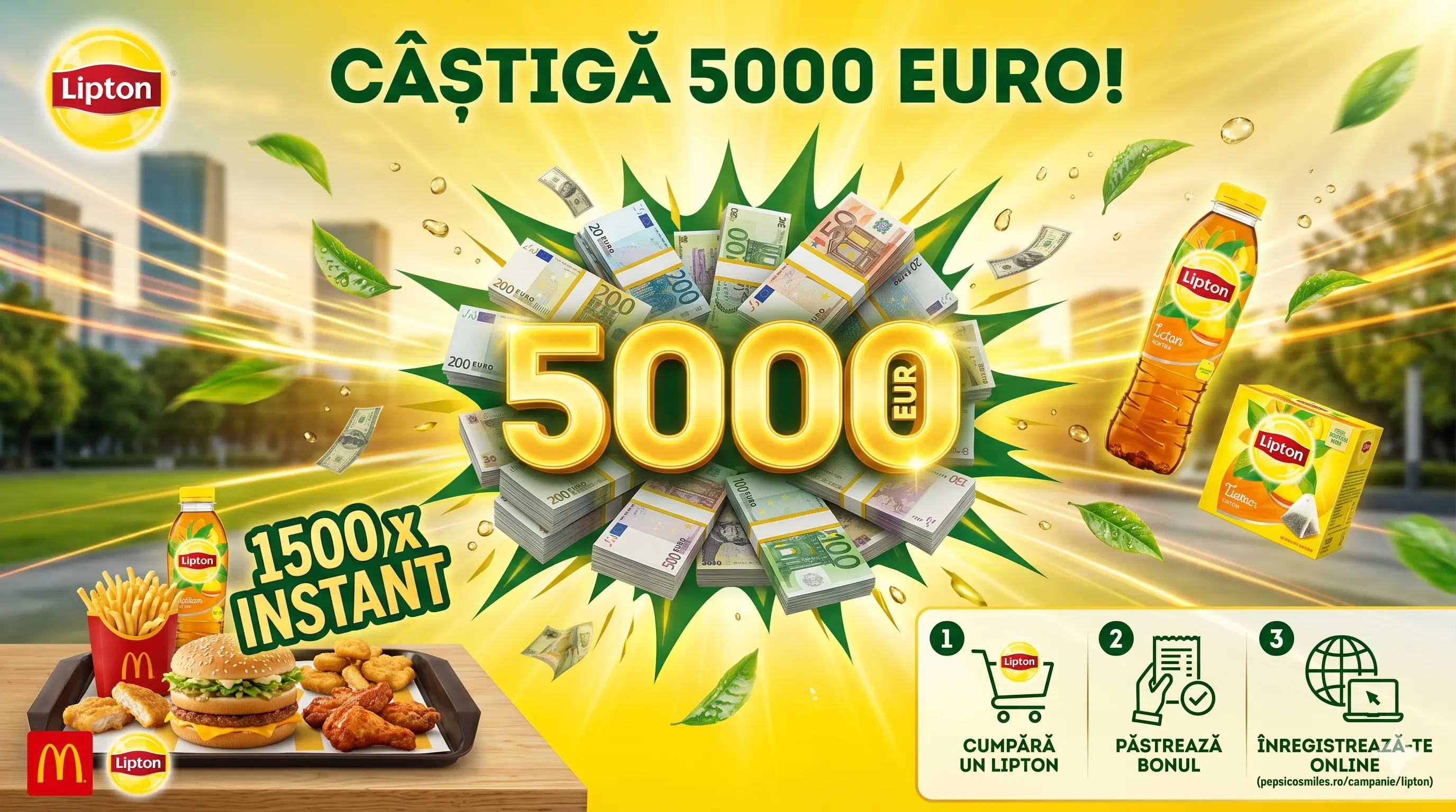 Concurs Lipton: Câștigă 5.000 EUR sau Premii McDonald's (până pe 28 Iun) - Concursier