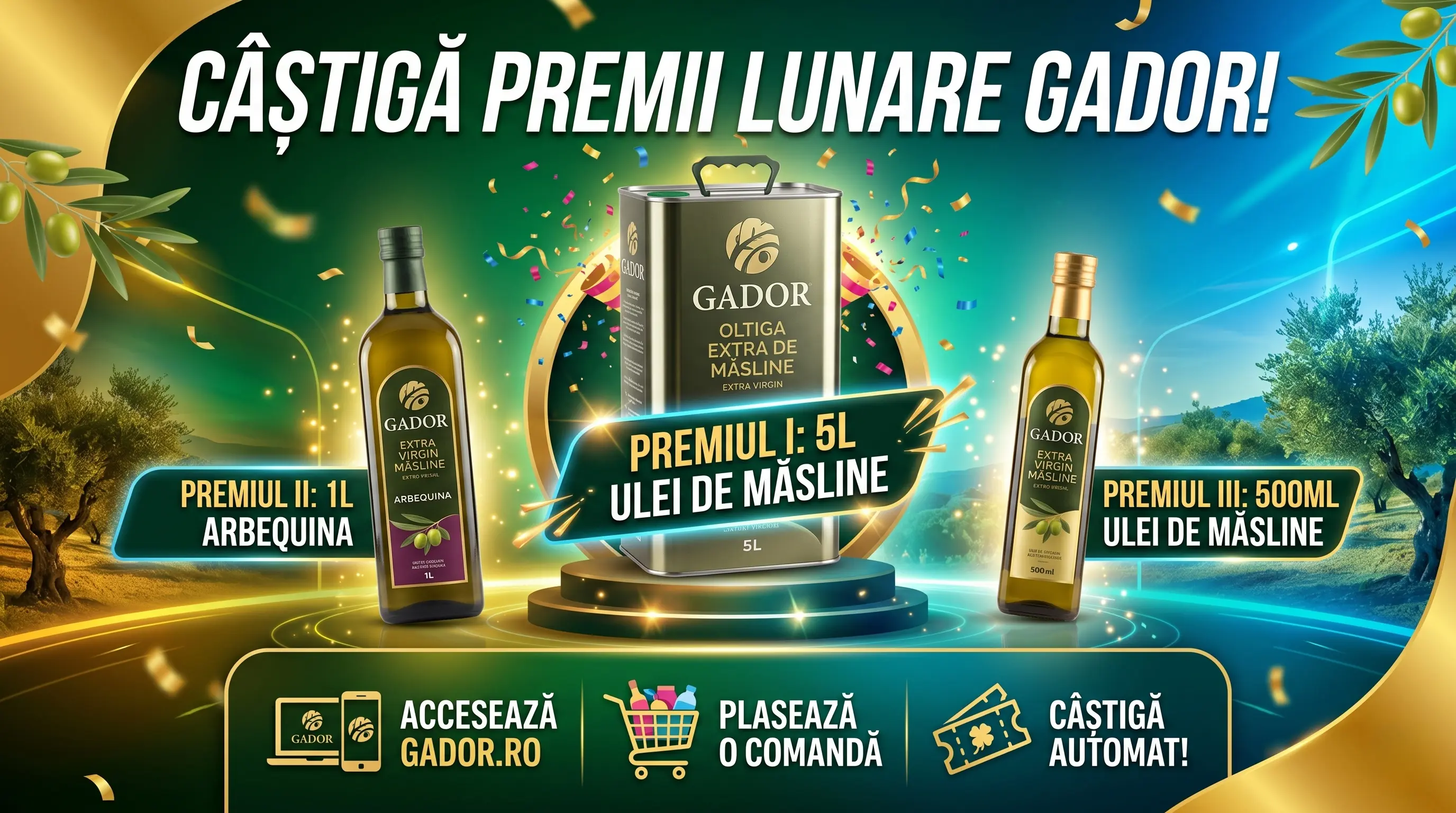 Concurs Gador.ro: Câștigă Ulei de Măsline - Concursier