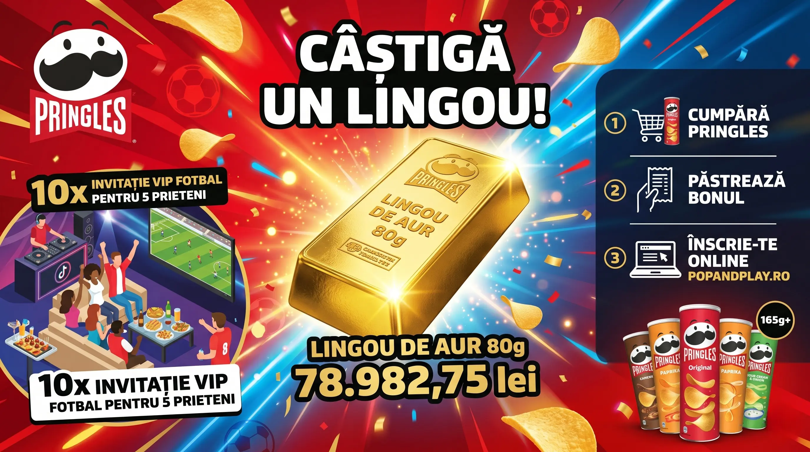 Concurs Pringles: Câștigă Lingou de Aur! Cumpără Pringles (până pe 30 Iun) - Concursier
