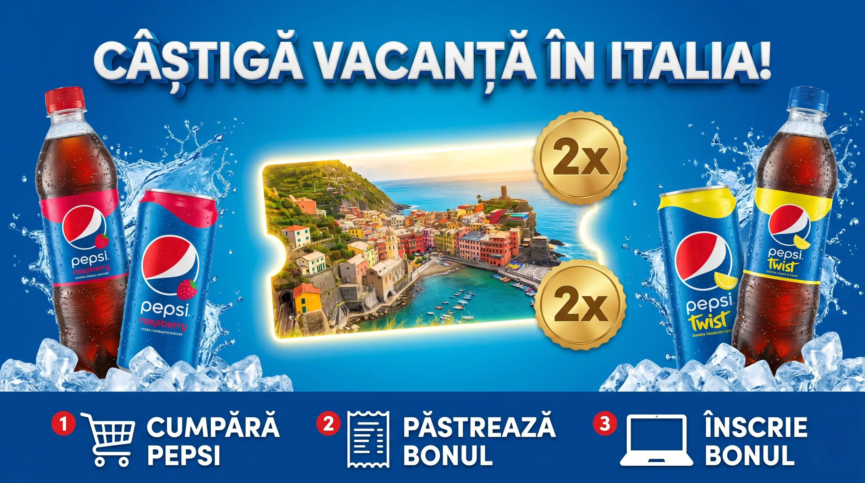Concurs Pepsi Auchan: Cumpără și Câștigă 2 Experiențe Italia (până pe 2 Iun) - Concursier