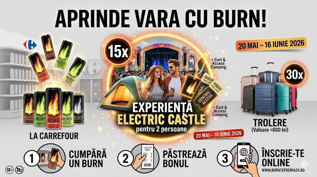 Concurs Concurs Burn Carrefour: Câștigă Electric Castle! (până pe 16 Iun) - câștigă...