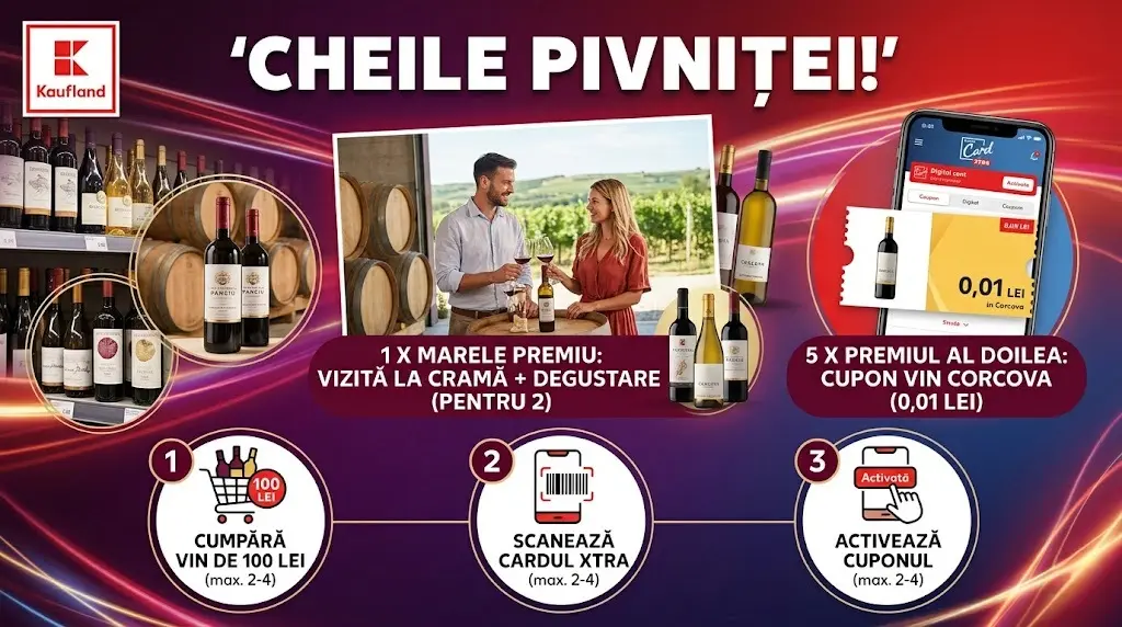 Concurs Kaufland: Vizită la Crama Panciu! Cumpără vin și câștigă (până pe 2 Iun) - Concursier