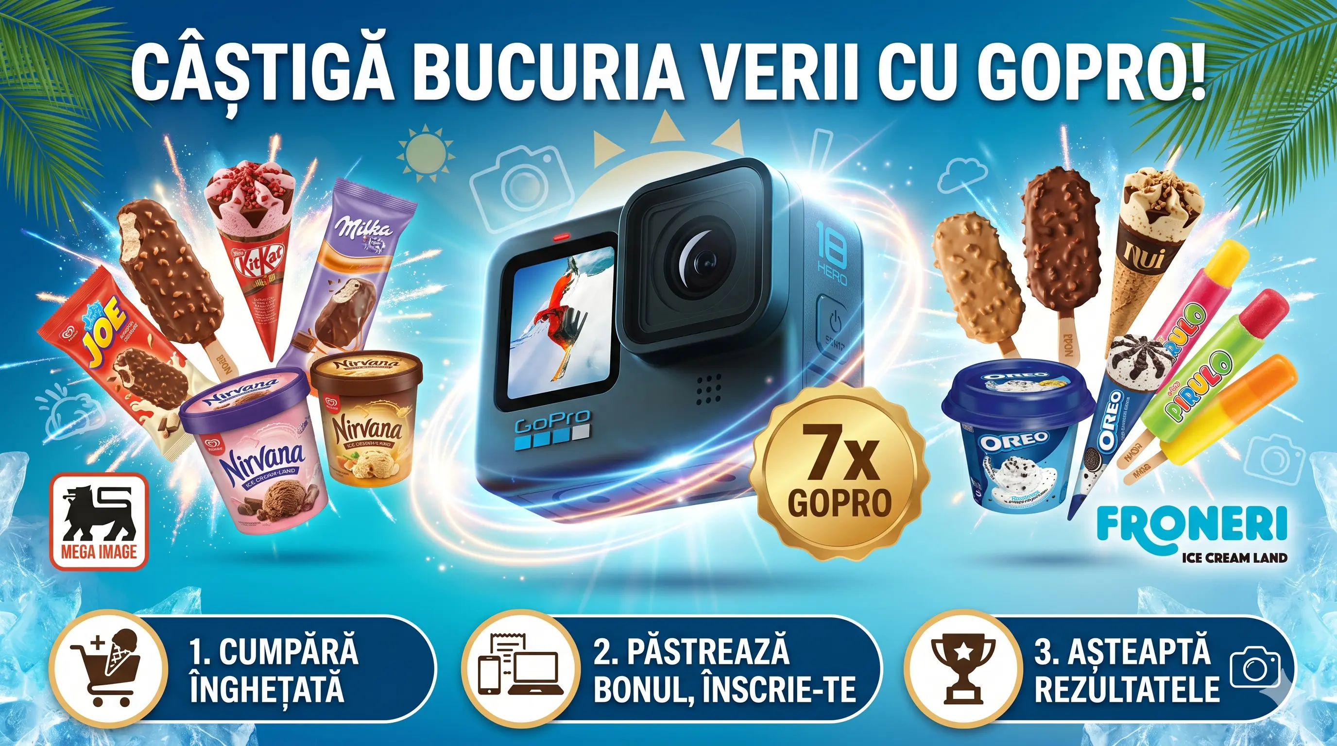 Concurs Froneri Mega Image: Câștigă 7 GoPro-uri! (până pe 5 Iul) - Concursier