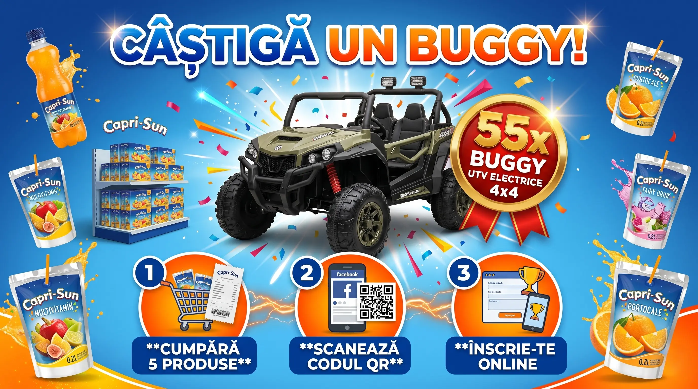 Concurs Capri-Sun Carrefour: Câștigă Buggy UTV electric (până pe 9 Iun) - Concursier