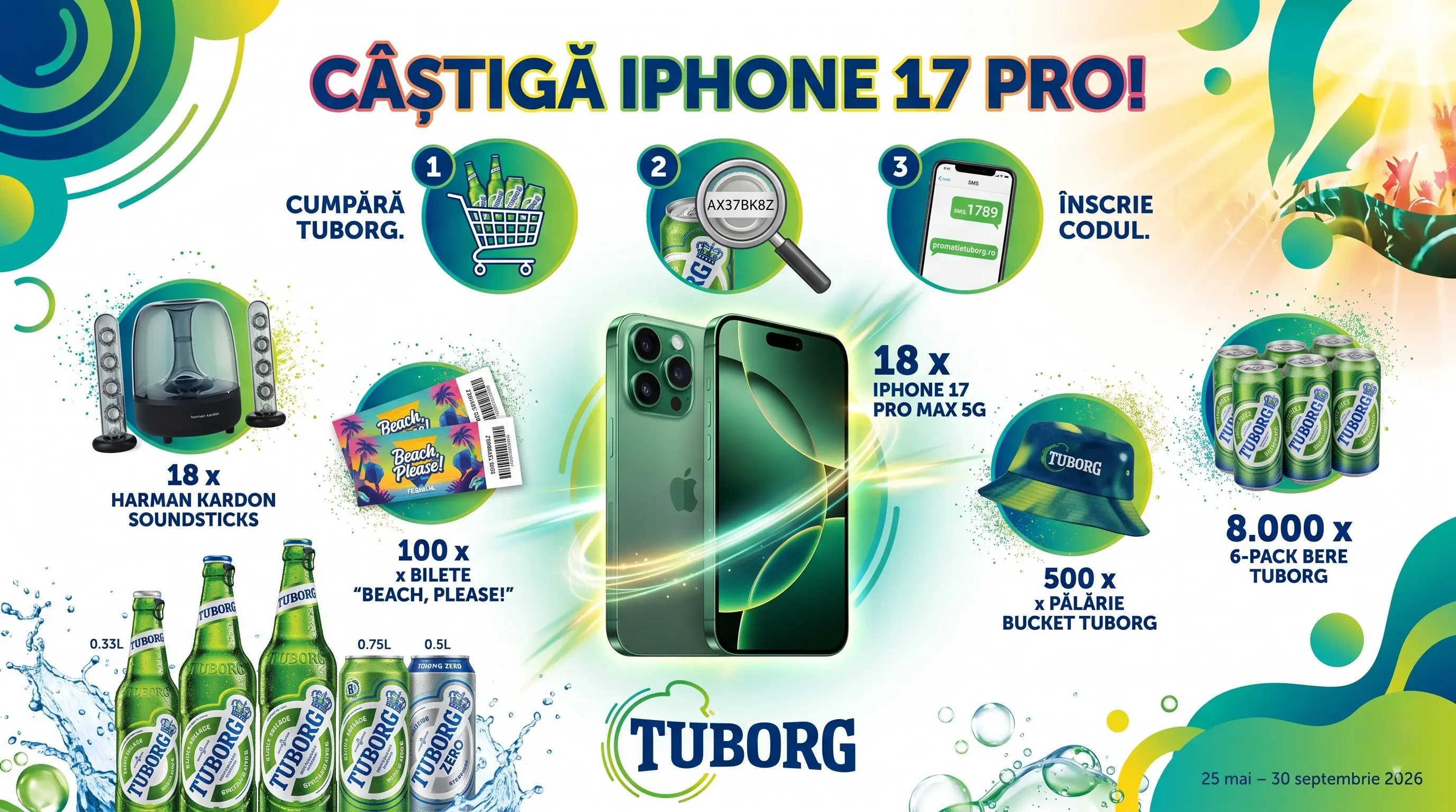 Concurs Tuborg: Câștigă iPhone 17 Pro Max! (până pe 30 Sep) - Concursier