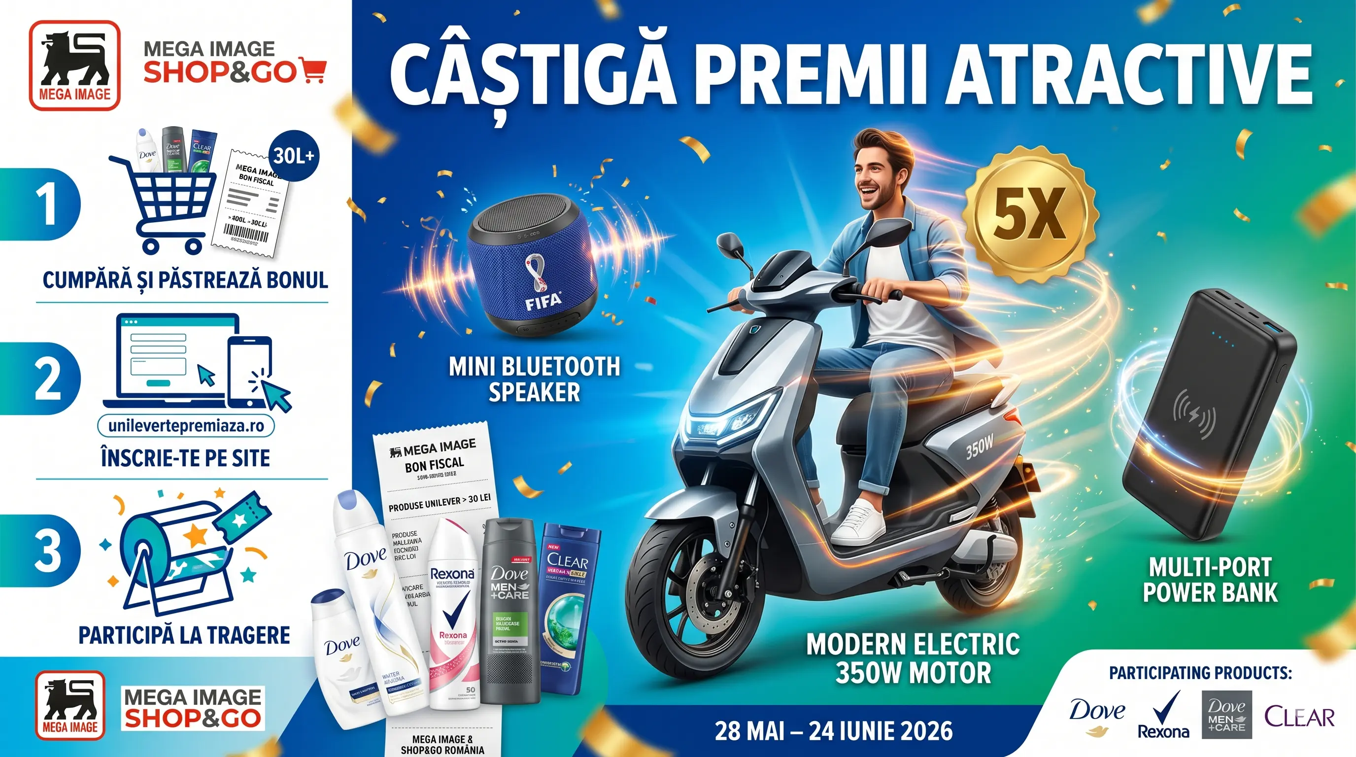 Concurs Concurs Dove Mega Image: Cumpără de 30 lei și Câștigă Trotinetă (până pe 24 Iun) -...
