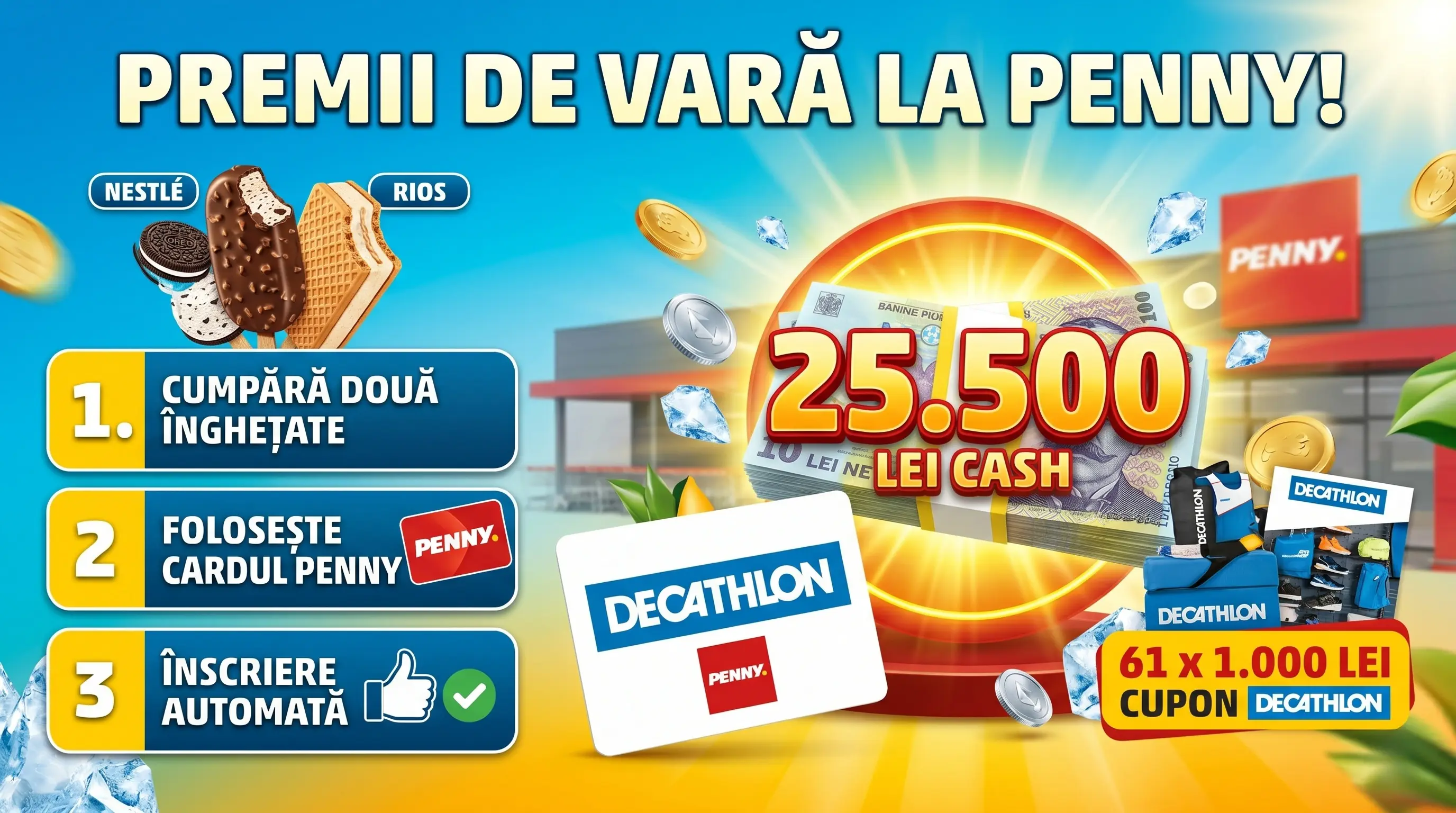 Concurs Rios Penny: Câștigă 25.500 Lei sau Vouchere Decathlon (până pe 31 Iul) - Concursier