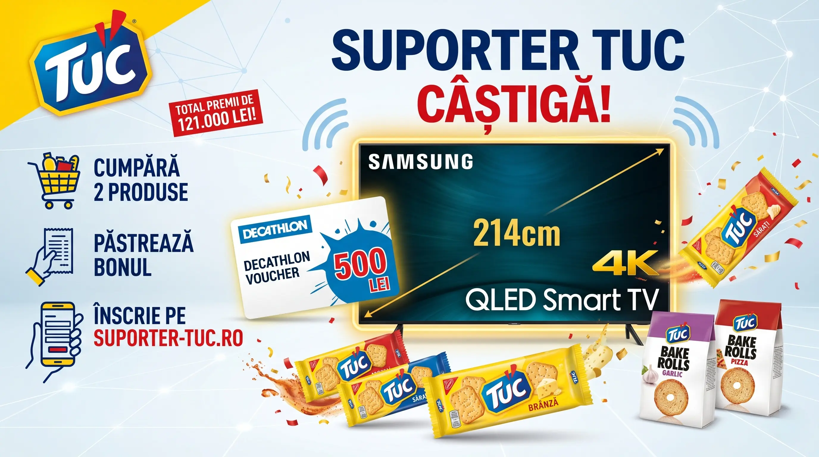 Concurs TUC: Câștigă TV Samsung QLED sau Vouchere Decathlon (până pe 7 Iul) - Concursier