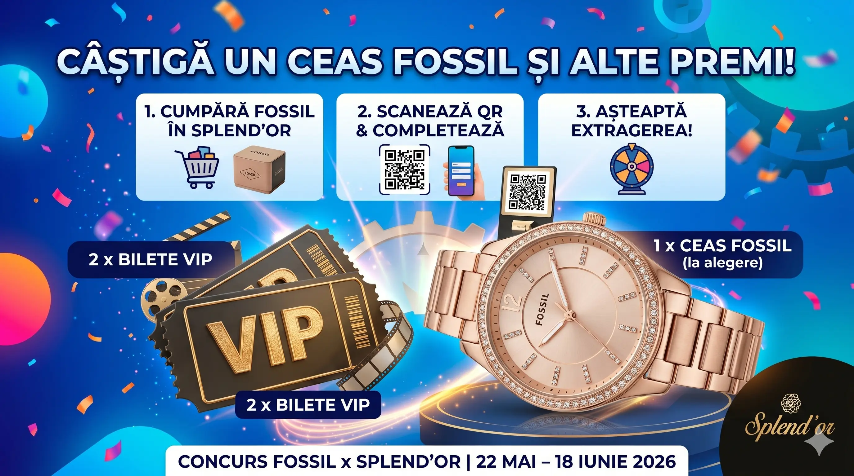 Concurs Fossil Splend'or: Cumpără ceas și Câștigă Ceas Fossil (până pe 18 Iun) - Concursier
