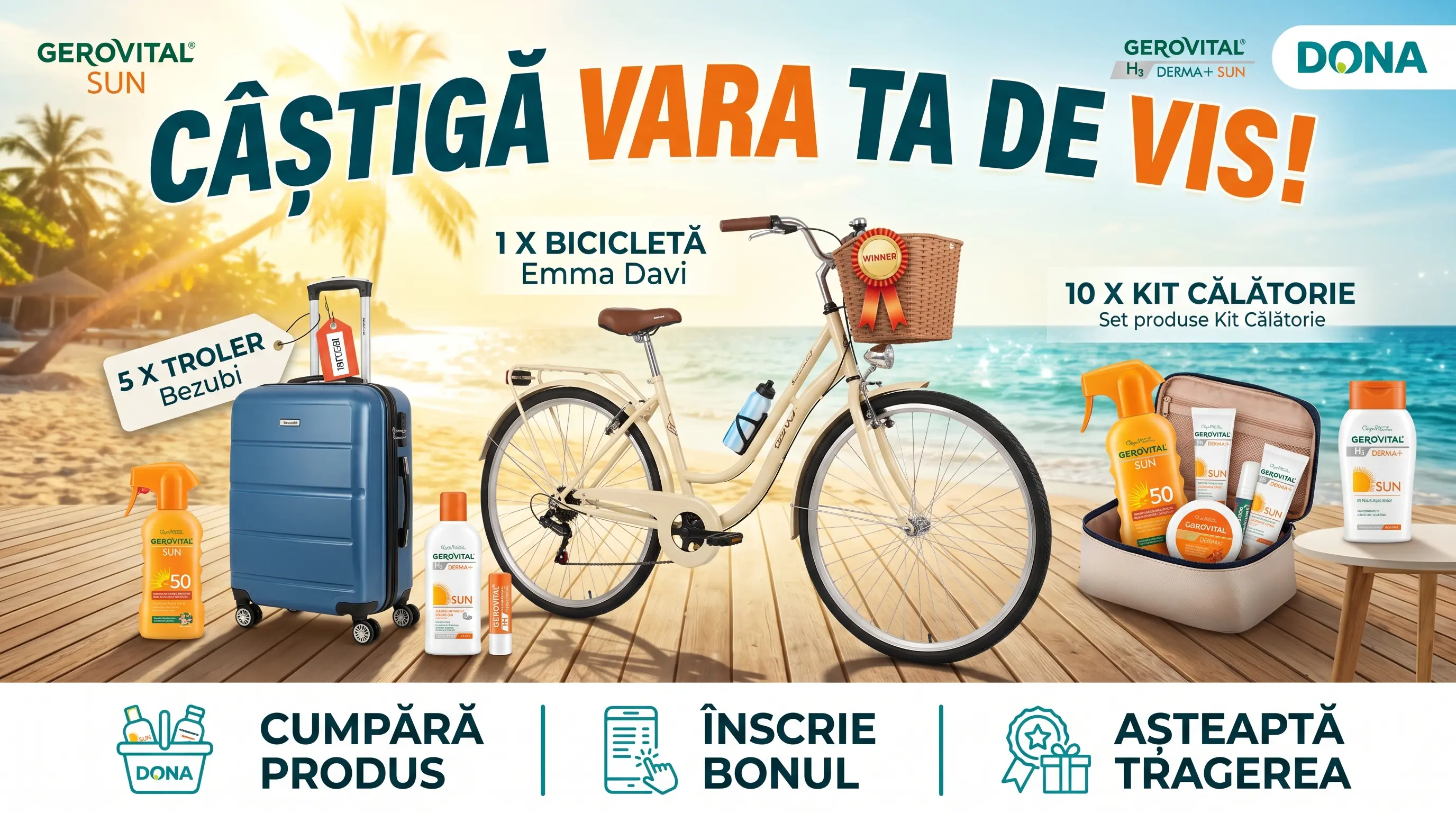 Concurs Concurs Dona Gerovital: Câștigă Bicicletă! Cumpără produse solare (până pe 31 Iul)...