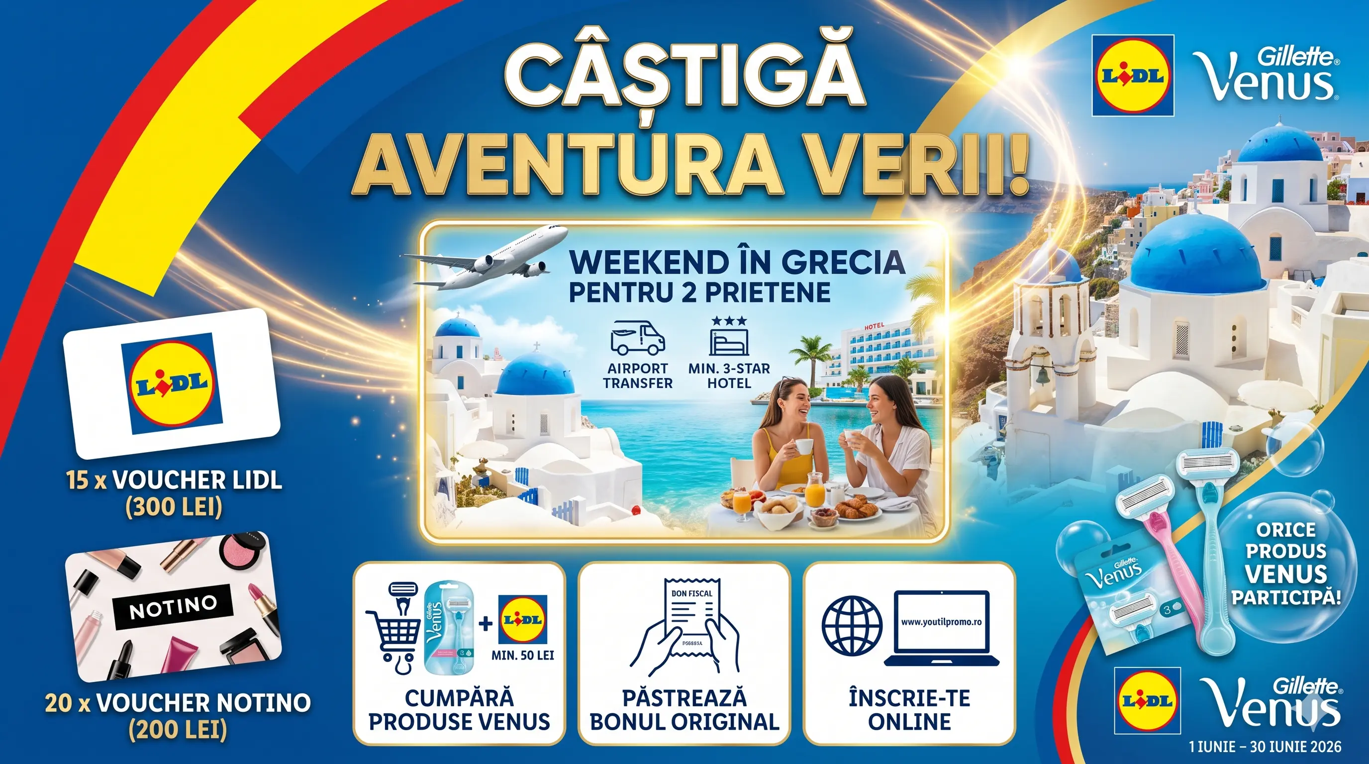 Concurs Gillette Venus Lidl: Câștigă Weekend în Grecia! (până pe 30 Iun) - Concursier