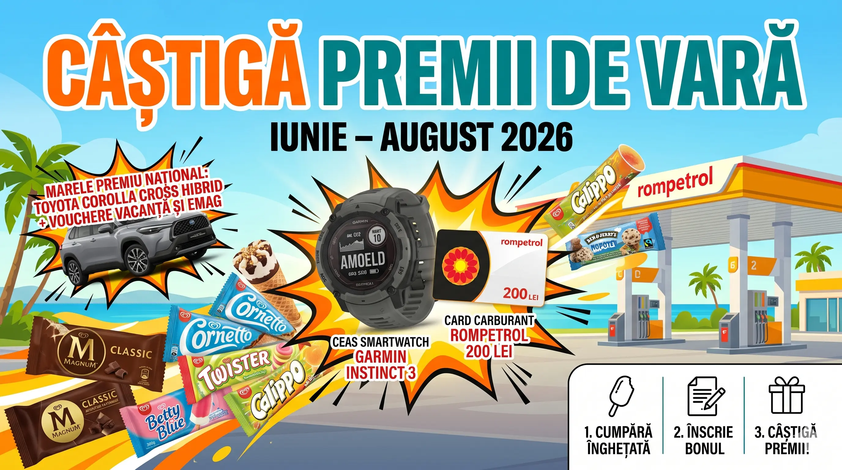 Concurs Concurs Rompetrol Algida: Câștigă Smartwatch Garmin! (până pe 31 Aug) - câștigă...