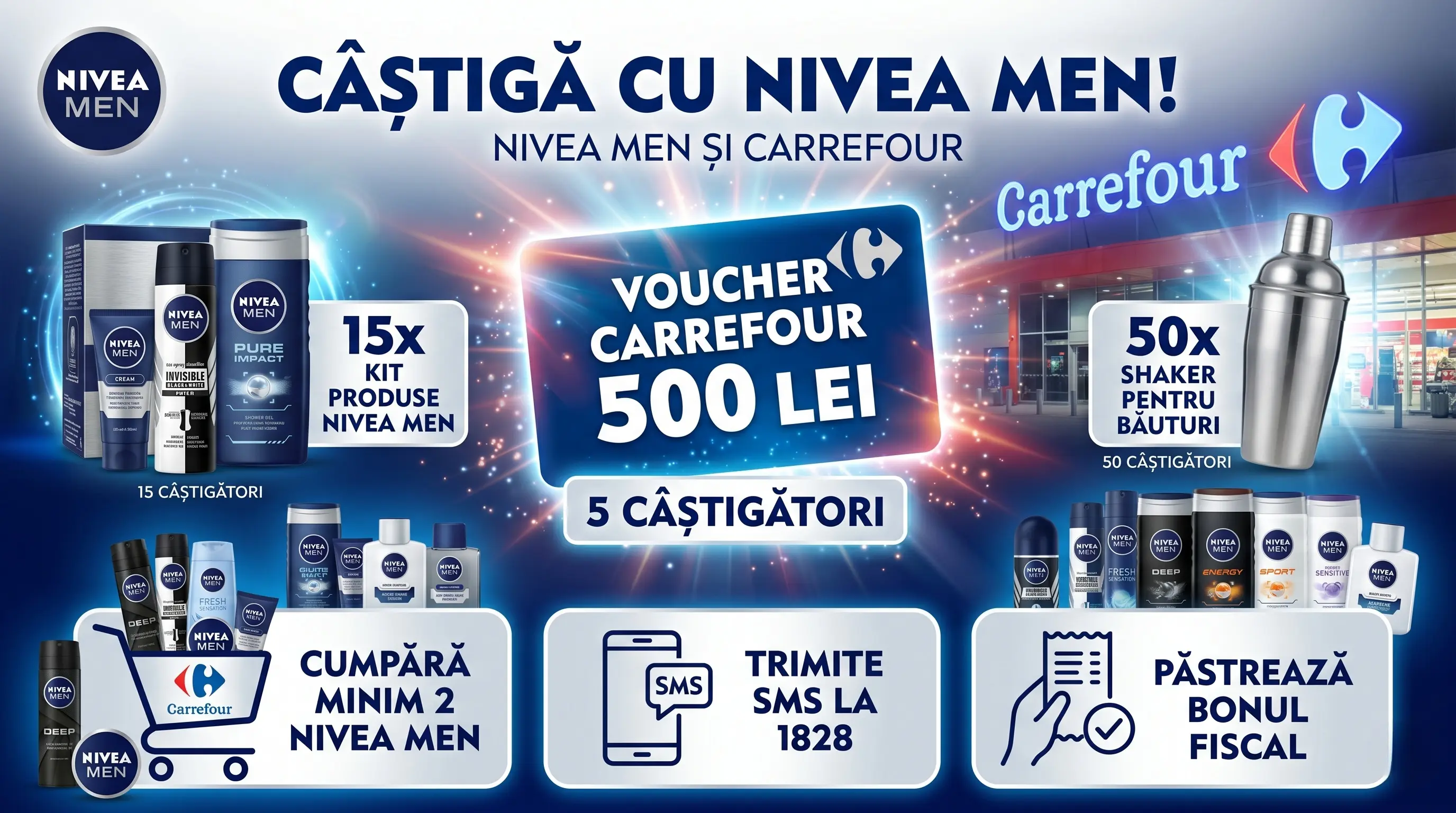 Concurs Concurs NIVEA MEN la Carrefour: Câștigă Vouchere (până pe 30 Iun) - câștigă Voucher...