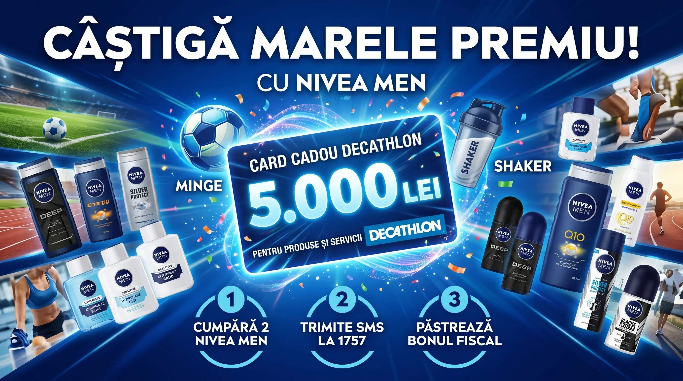 Concurs Concurs NIVEA MEN: Câștigă Voucher Decathlon 5000 Lei (până pe 30 Iun) - câștigă...