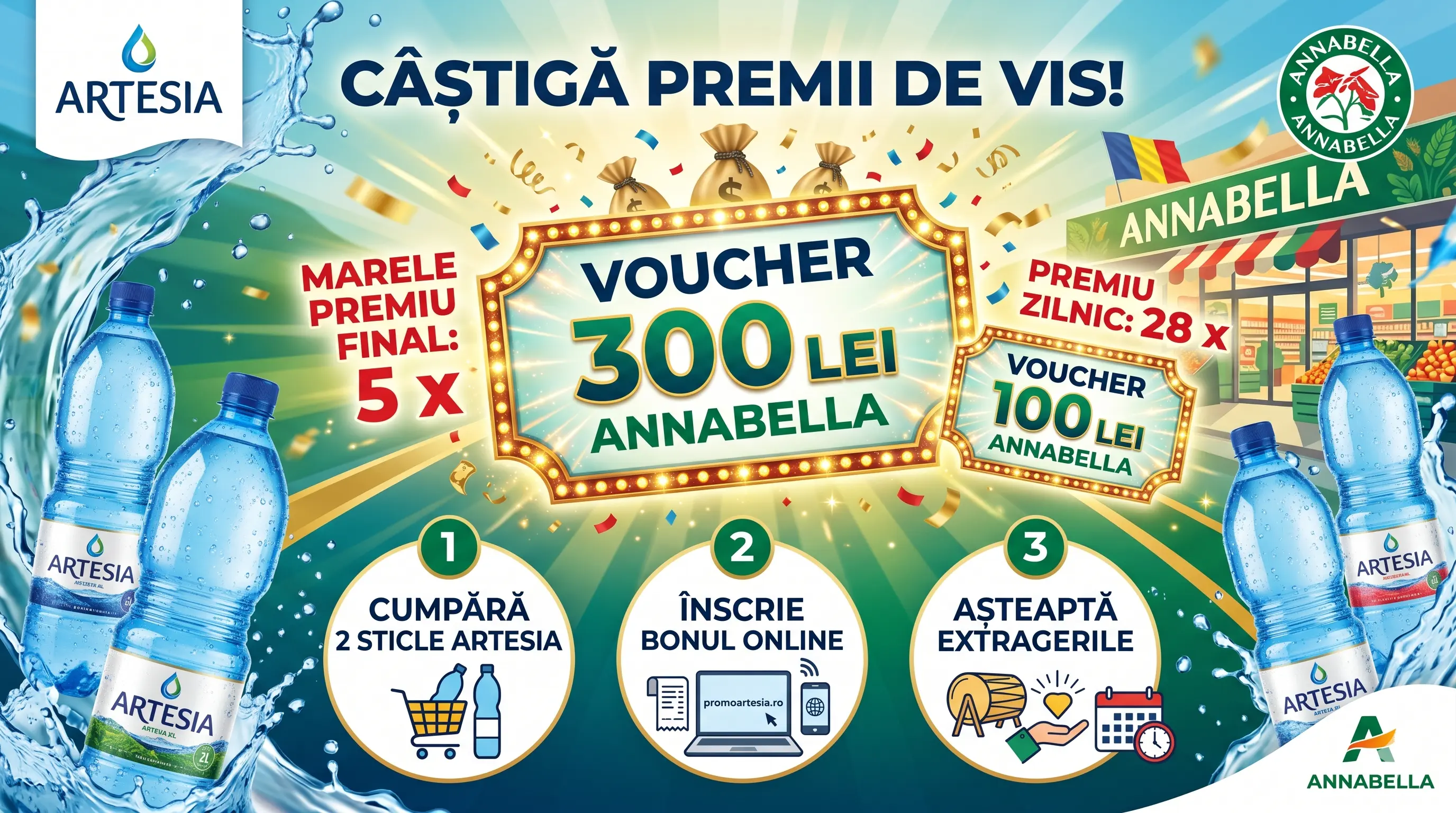 Concurs Concurs Annabella Artesia: Câștigă Vouchere! Cumpără 2 ape (până pe 30 Iun) -...