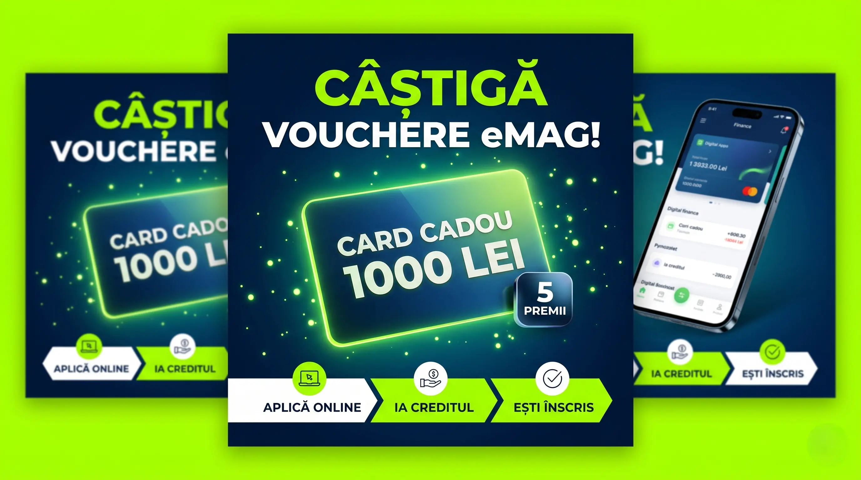 Concurs Concurs tbi bank: Câștigă 5 Carduri eMAG 1.000 lei! Ia un credit (până pe 30 Iun) -...