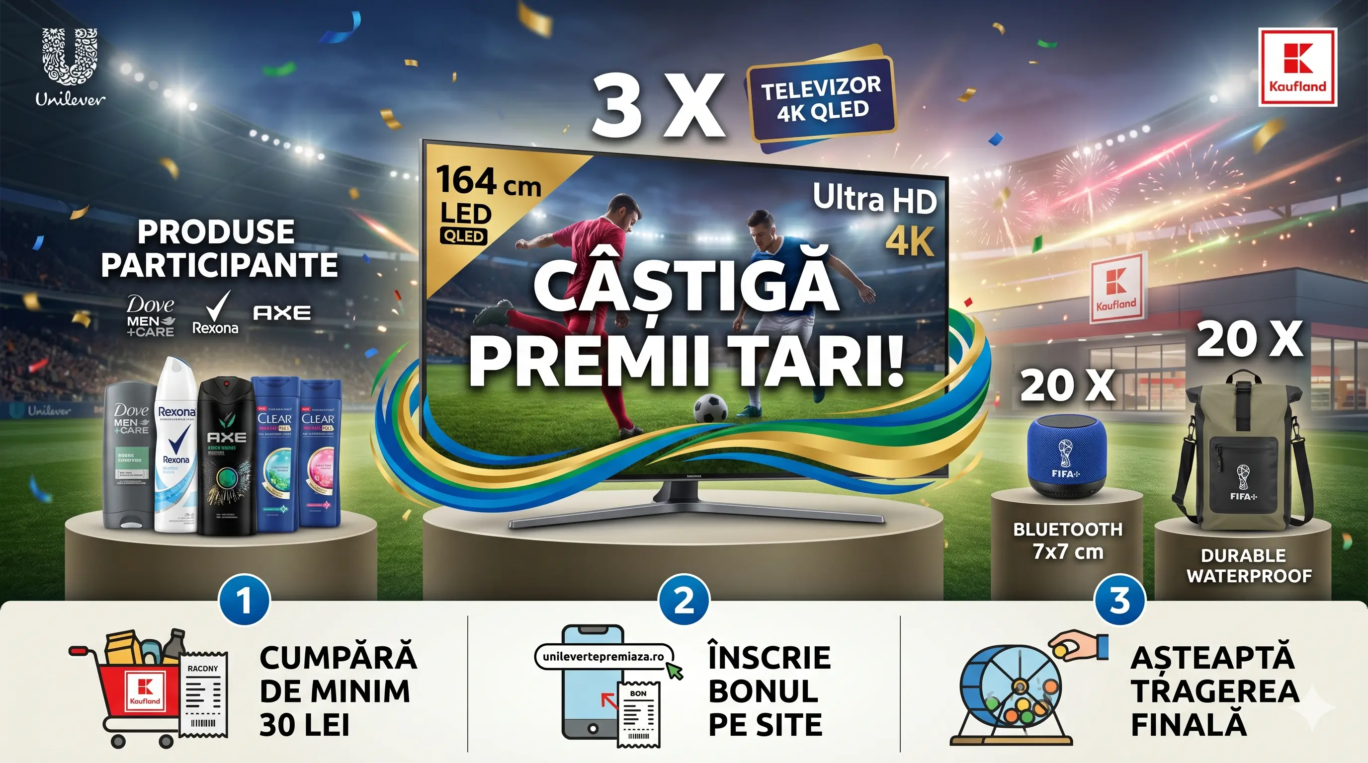 Concurs Concurs Dove Kaufland: Cumperi de 30 lei și câștigi TV 4K (până pe 16 Iun) -...