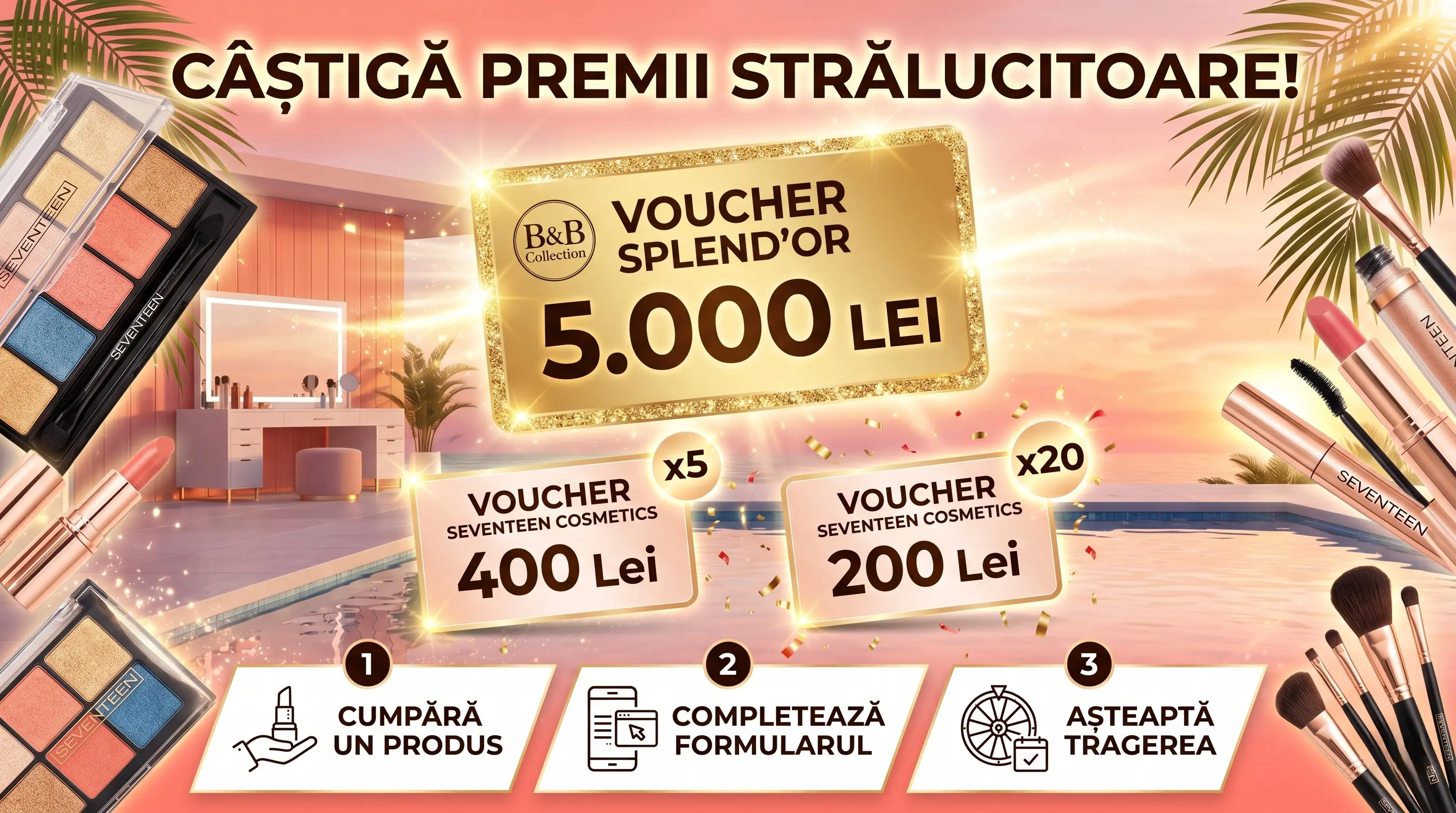Concurs Concurs Seventeen Cosmetics: Câștigă un Voucher Splend'or 5000 lei (până pe 30 Iun)...