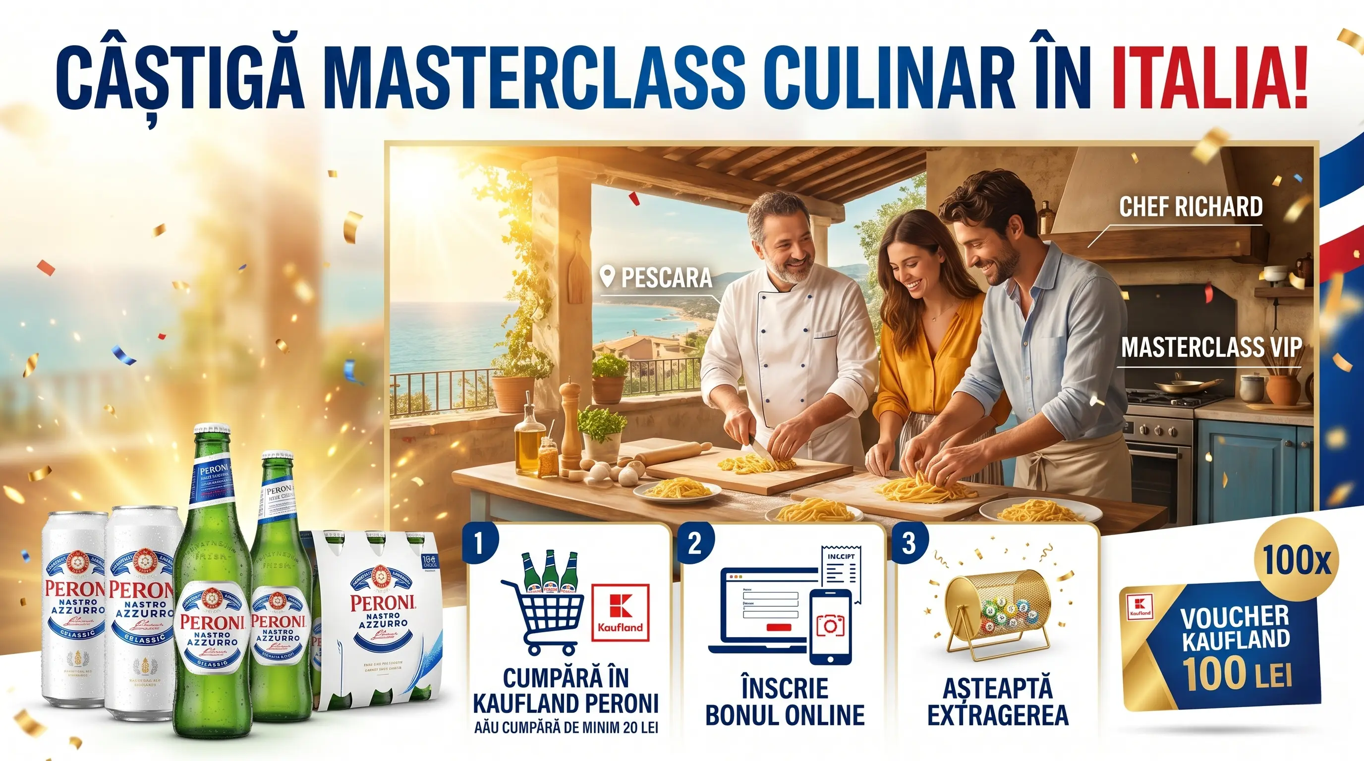 Concurs Peroni Kaufland: Câștigă Masterclass în Italia + Vouchere (până pe 31 Iul) - Concursier