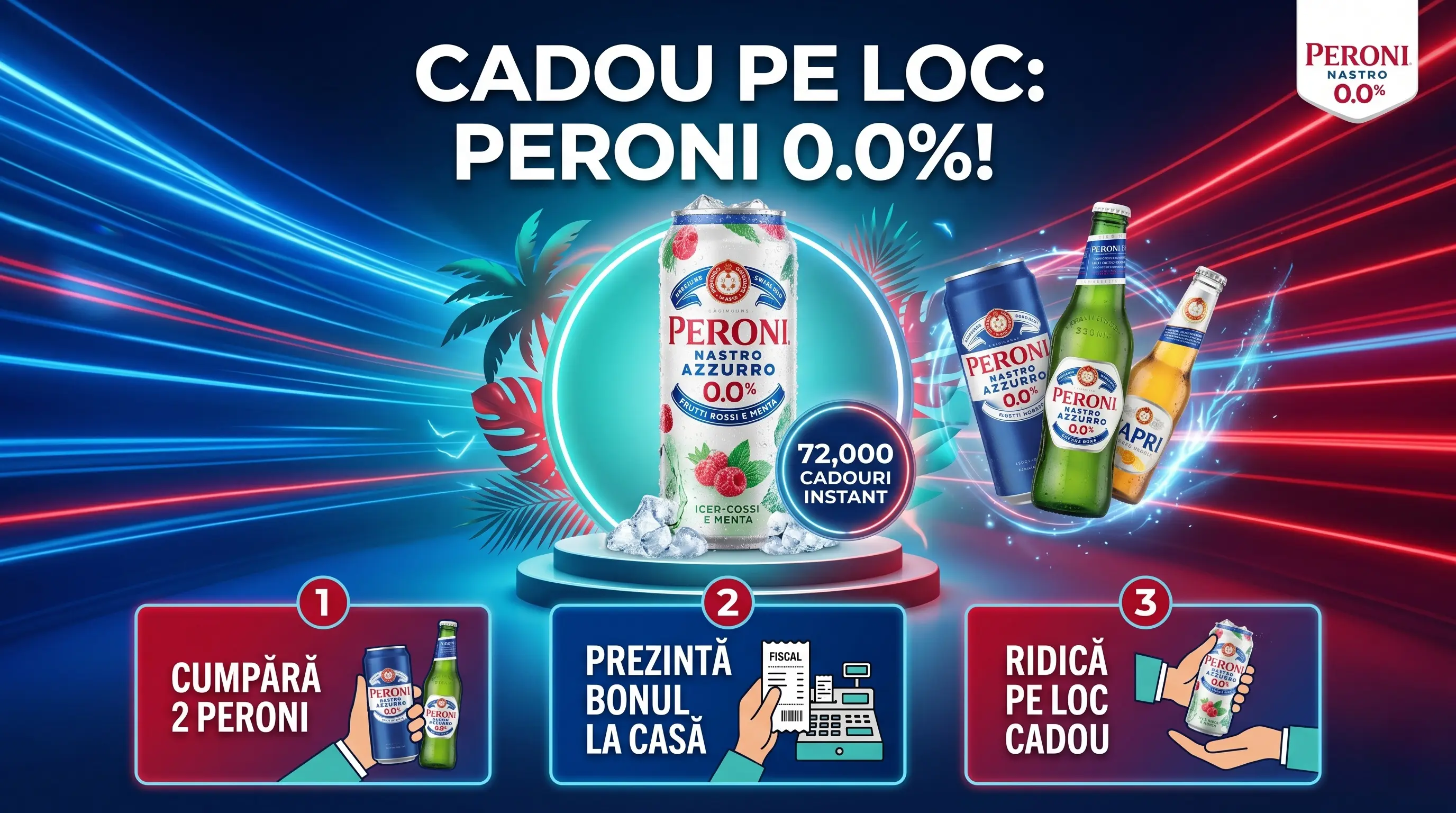 Ofertă Peroni: Cumperi 2, primești o Peroni 0.0% Frutti Rossi (până pe 31 Iul) - Concursier