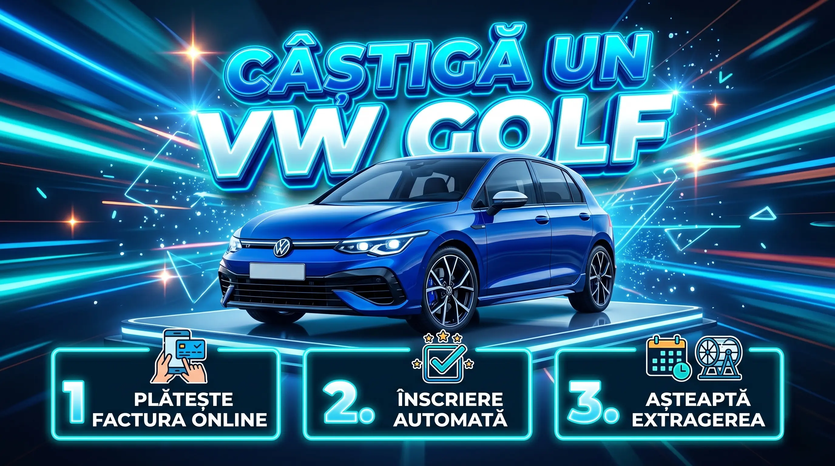 Concurs DIGI: Câștigă un Volkswagen Golf plătind online (până pe 31 Aug) - Concursier