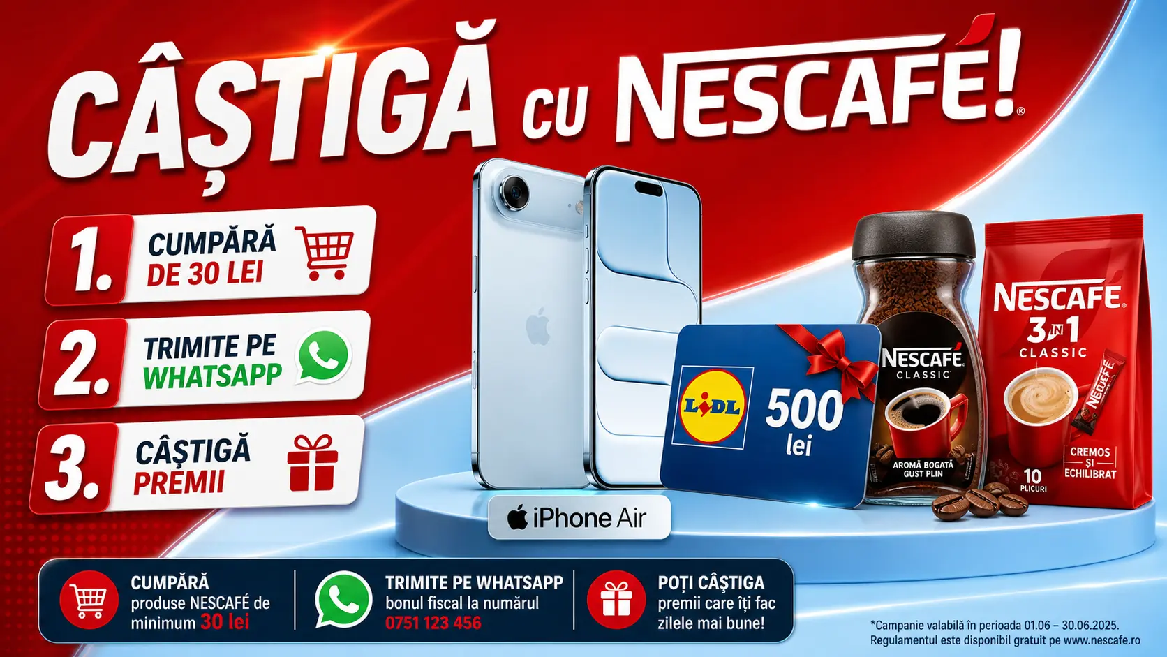 Concurs Lidl: Cumpără NESCAFÉ și câștigă iPhone Air (până pe 21 iunie) - Concursier