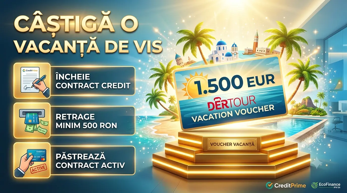 Concurs CreditPrime - Câștigă un voucher Dertour de 1.500 EUR (până pe 16 august) - Concursier