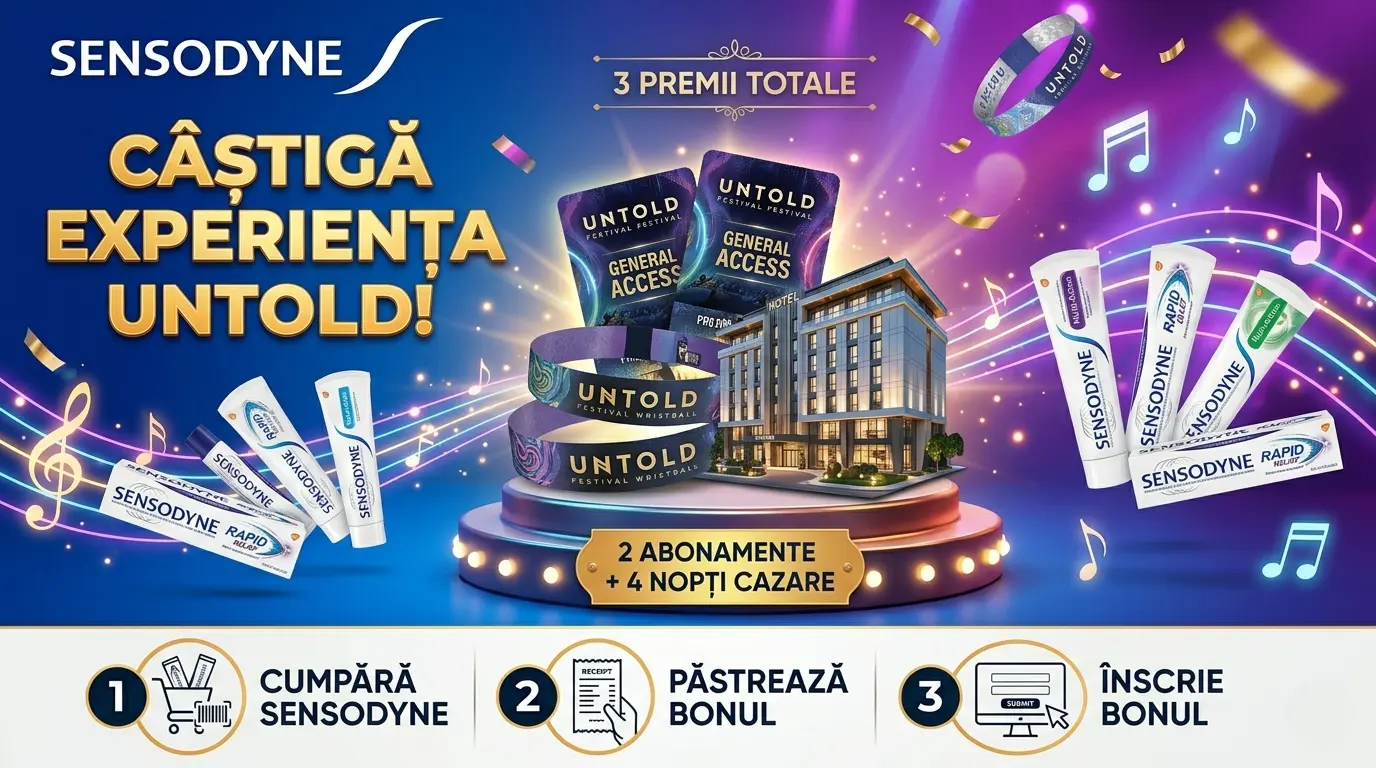 Concurs Sensodyne - Cumpără și câștigă abonamente UNTOLD cu cazare (până pe 30 iunie) -...