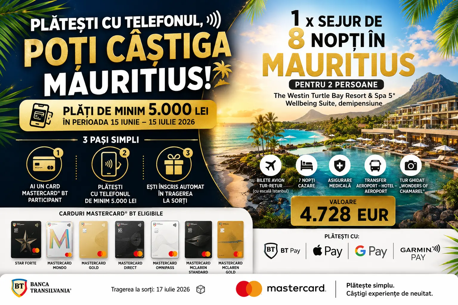 Concurs Concurs Banca Transilvania - Câștigă un sejur în Mauritius (până pe 15 iulie) -...