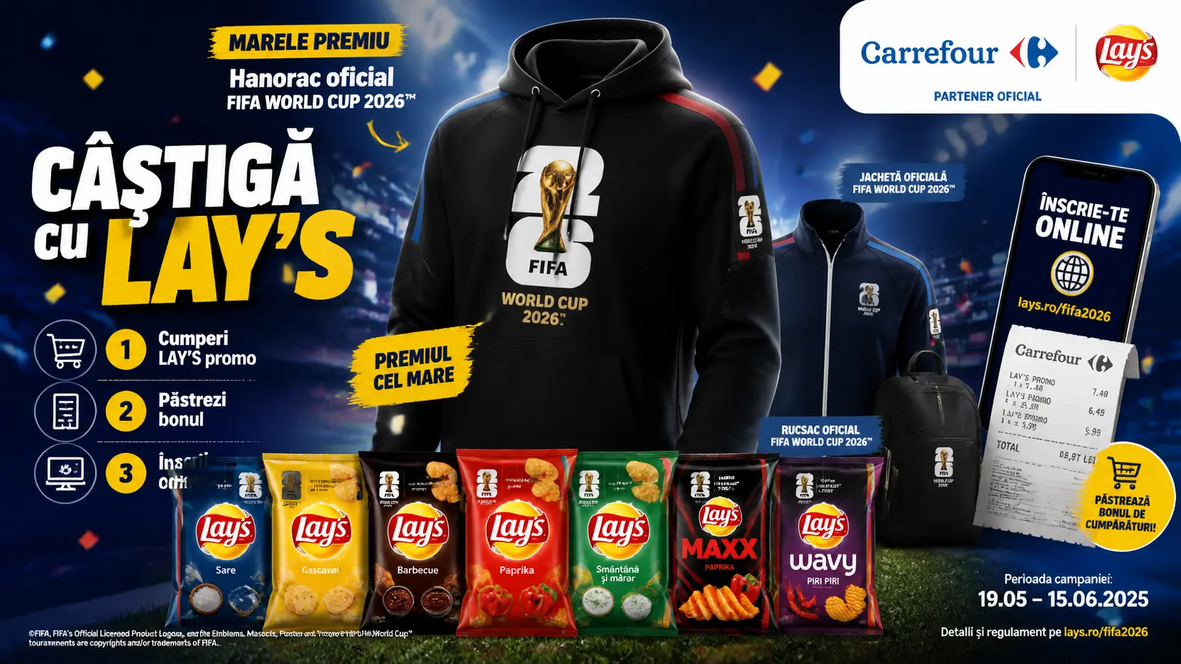 Concurs Carrefour: Cumpără LAY'S și câștigă hanorac FIFA 2026 (până pe 30 iunie) - Concursier
