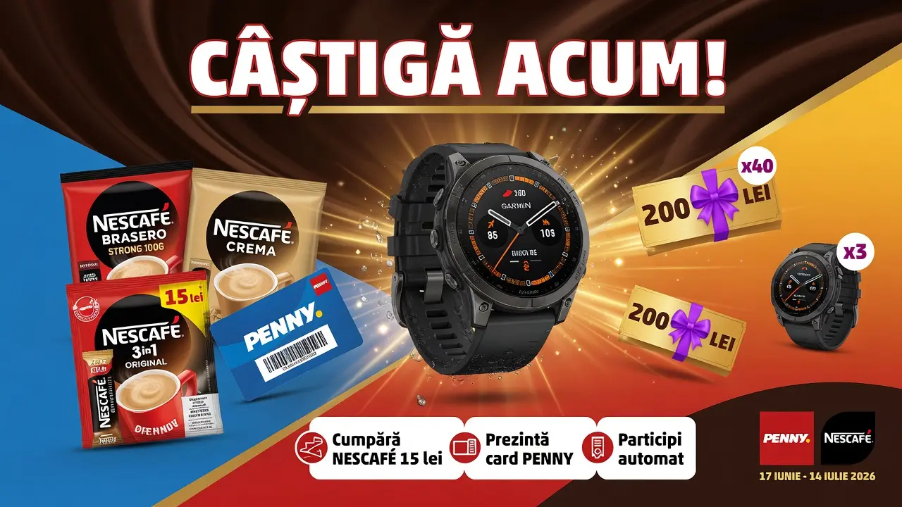 Concurs Penny: Cumpără NESCAFE și câștigă Smartwatch Garmin (până pe 14 iulie) - Concursier