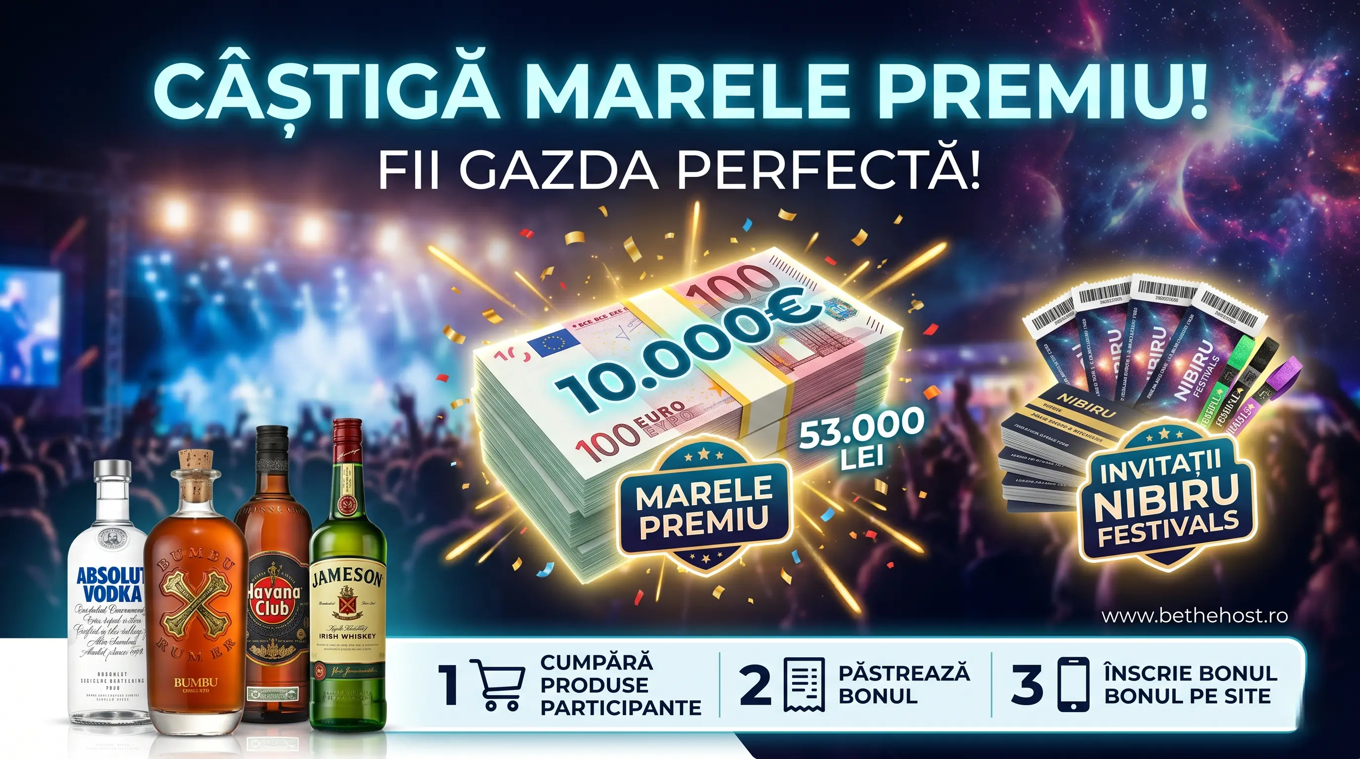 Concurs Pernod Ricard: Cumpără și câștigă 10.000 euro sau invitații la festivaluri NIBIRU...