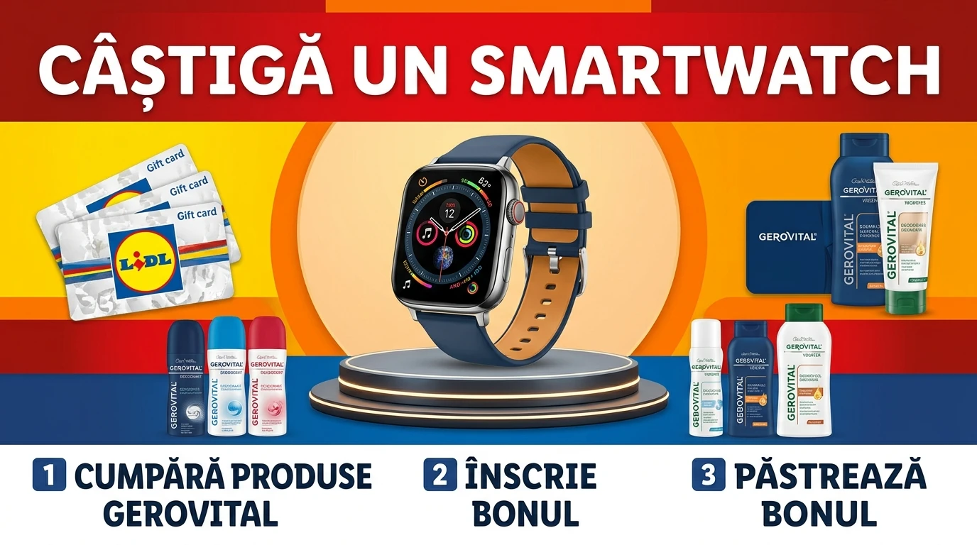 Concurs Concurs Lidl - Cumpără Gerovital și câștigă Smartwatch sau Carduri Lidl - câștigă...