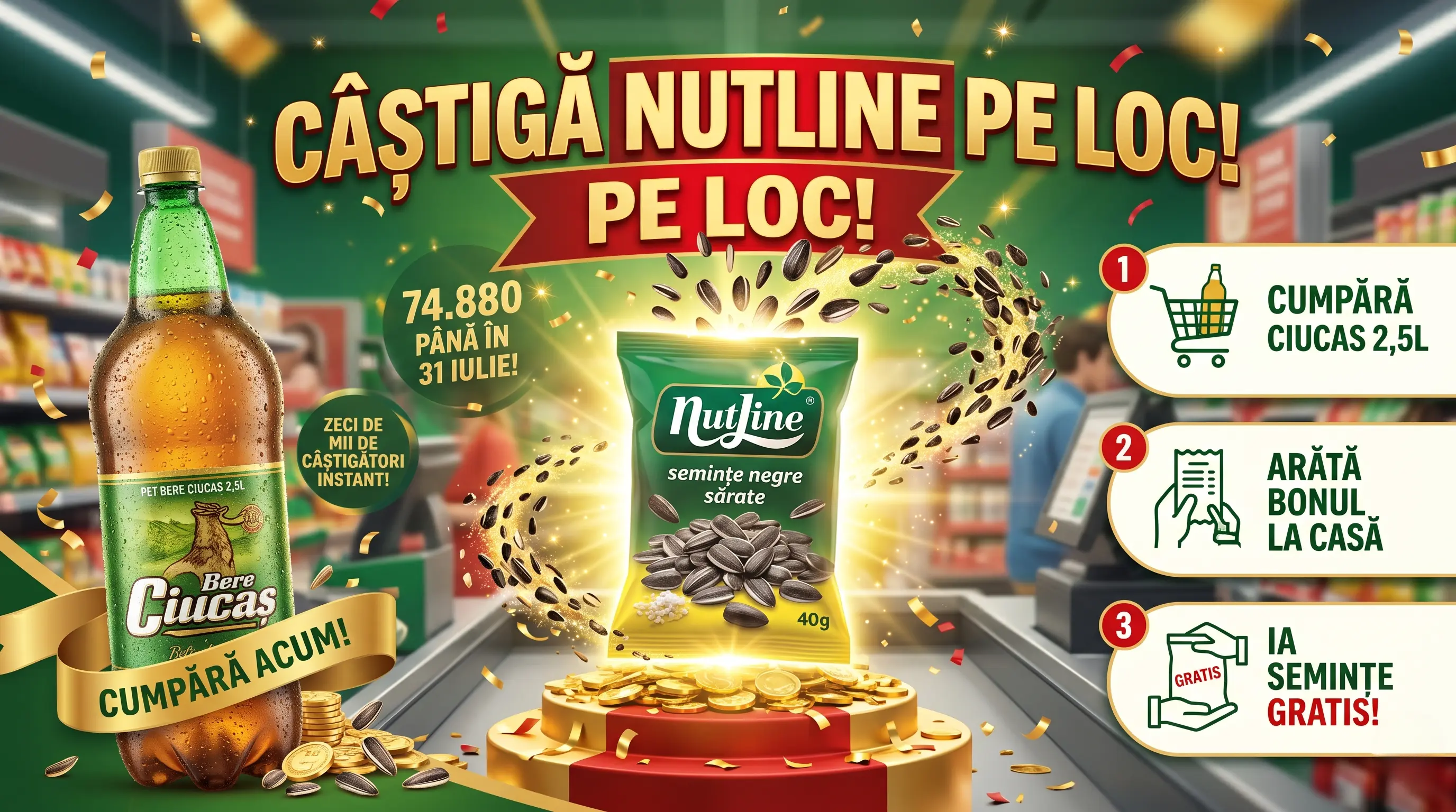 Ofertă Bere Ciucas - Cumpără și primești semințe Nutline gratis (până pe 31 iulie) - Concursier
