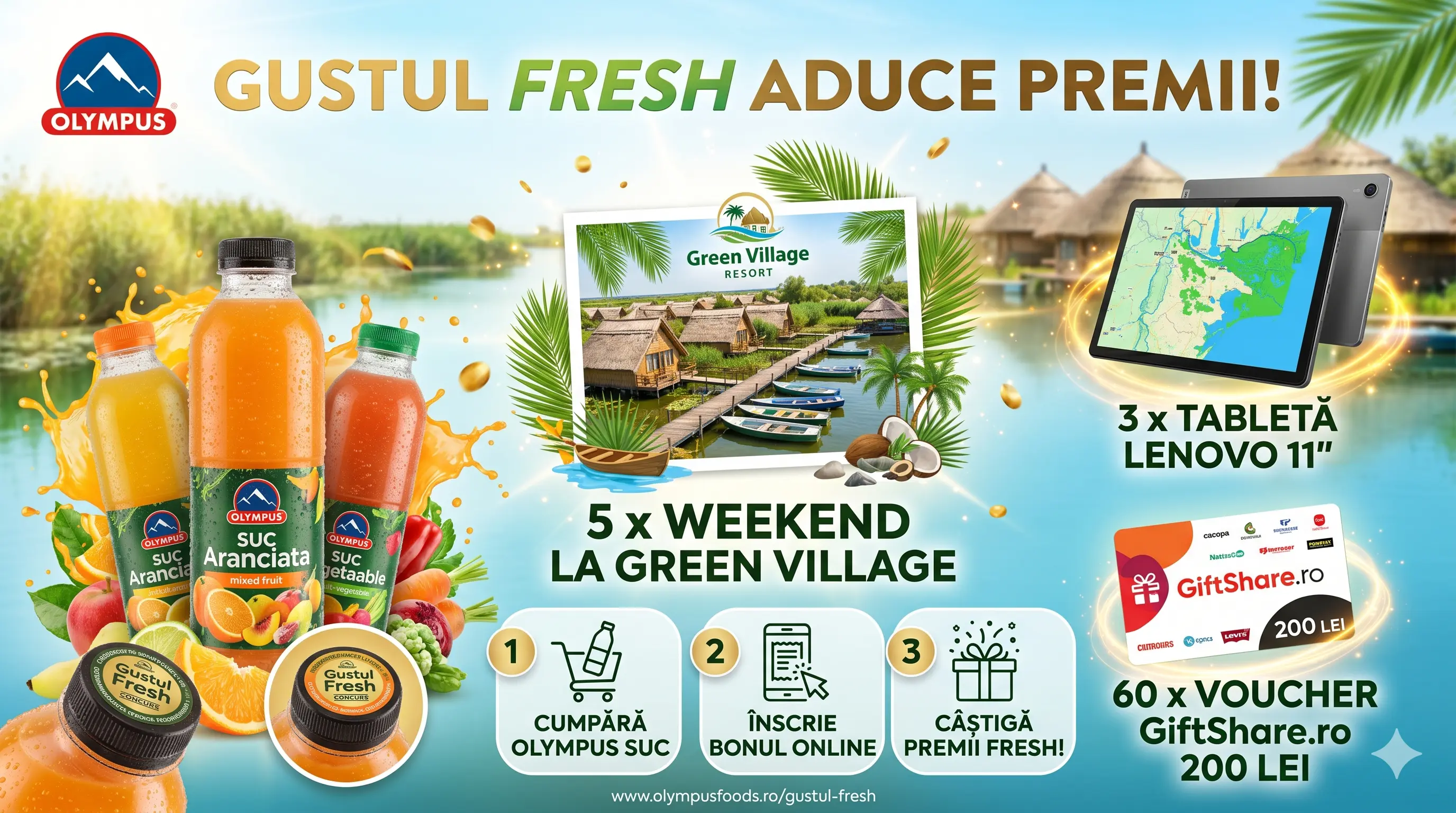 Concurs Olympus Foods - Cumpără și câștigă un weekend la Green Village (până pe 31 iulie) -...