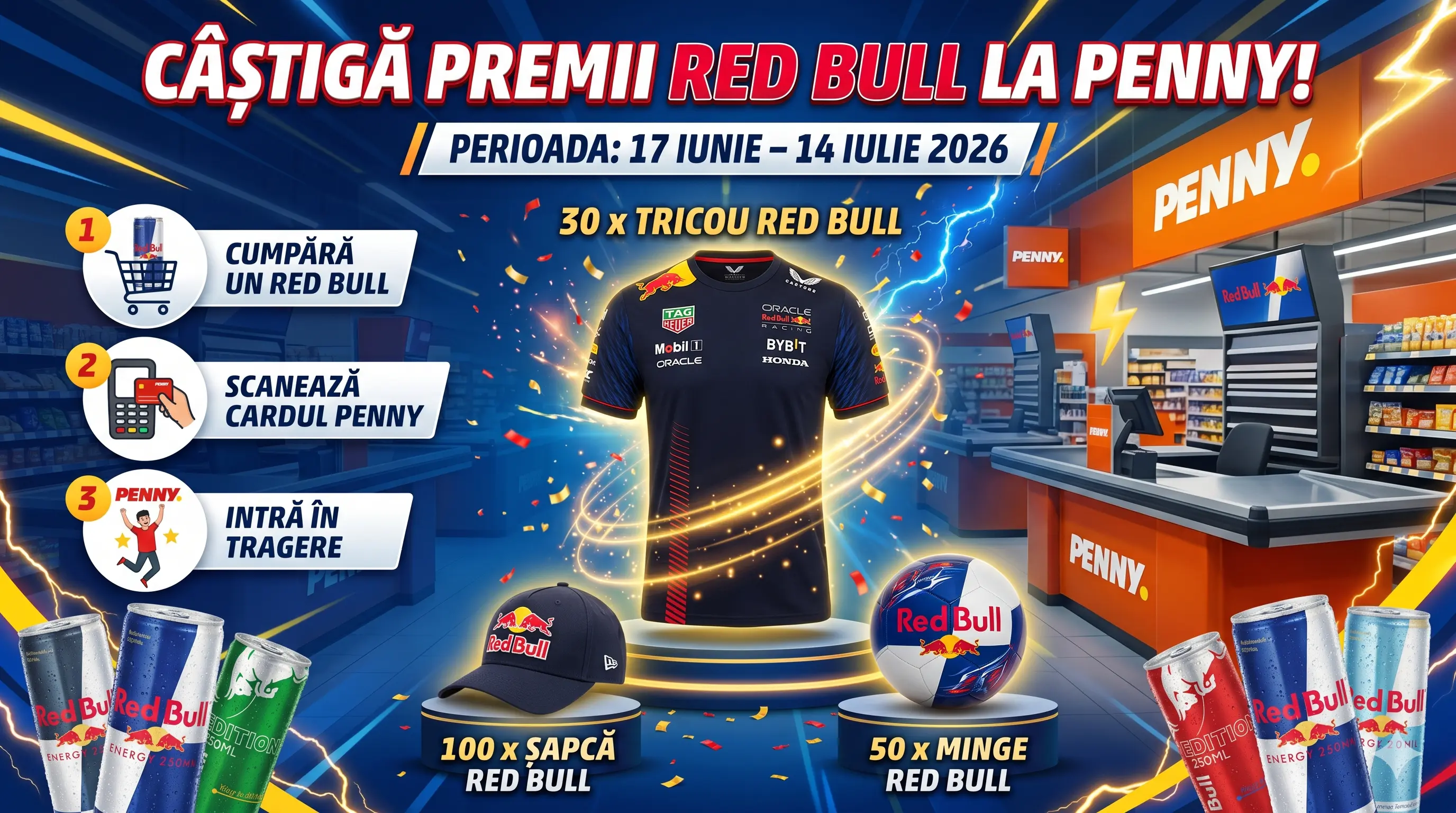 Concurs PENNY: Cumpără Red Bull și câștigă premii Red Bull (până pe 14 iulie) - Concursier
