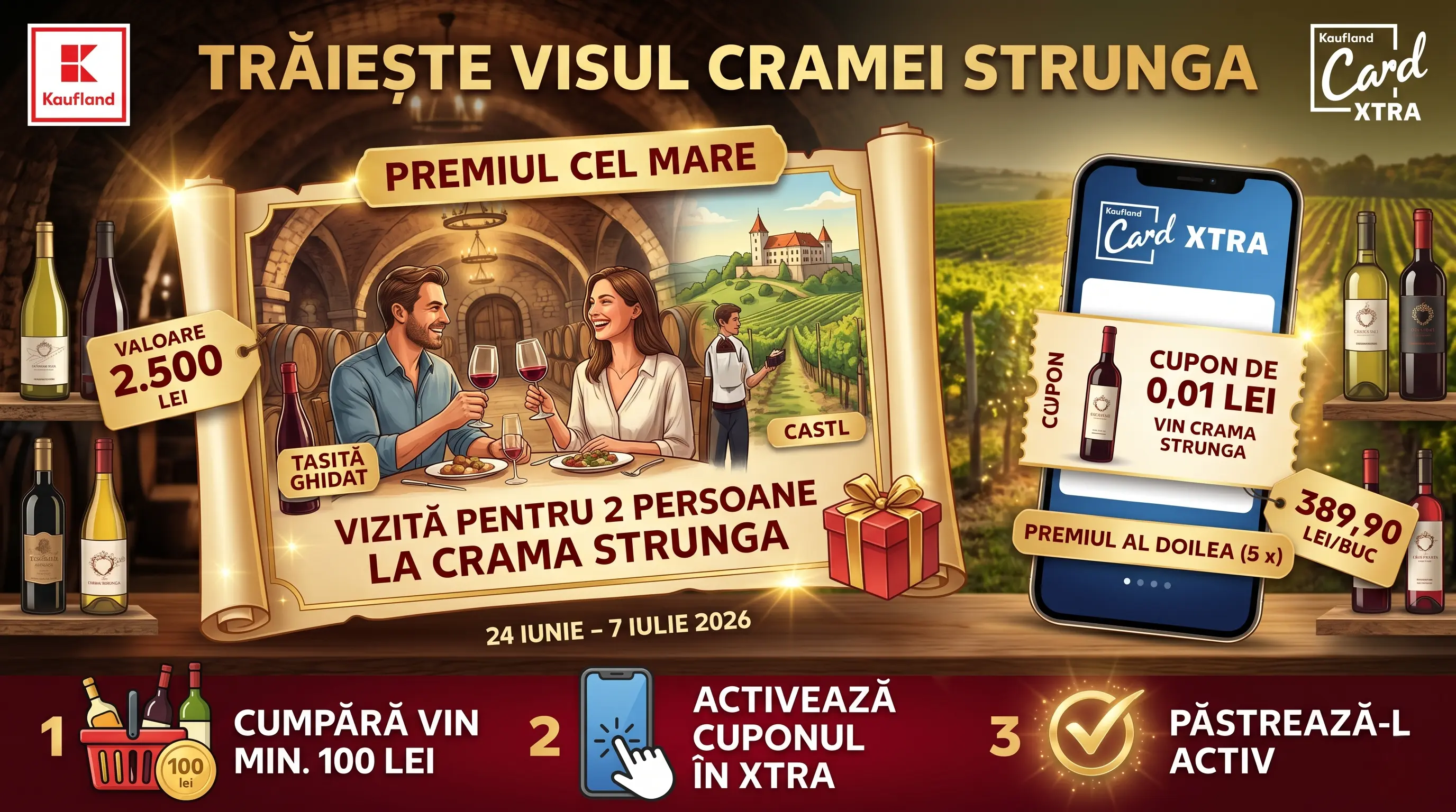 Concurs Kaufland - Vizită la Crama Strunga (până pe 7 iulie) - Concursier
